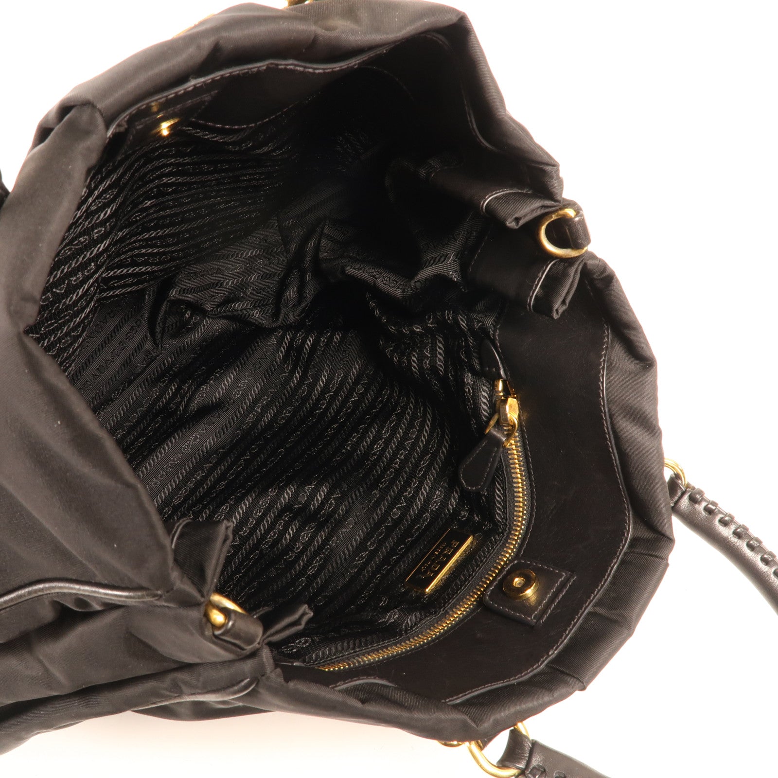 PRADA 尼龍2 Way Shoulder金扣手挽肩背兩用袋