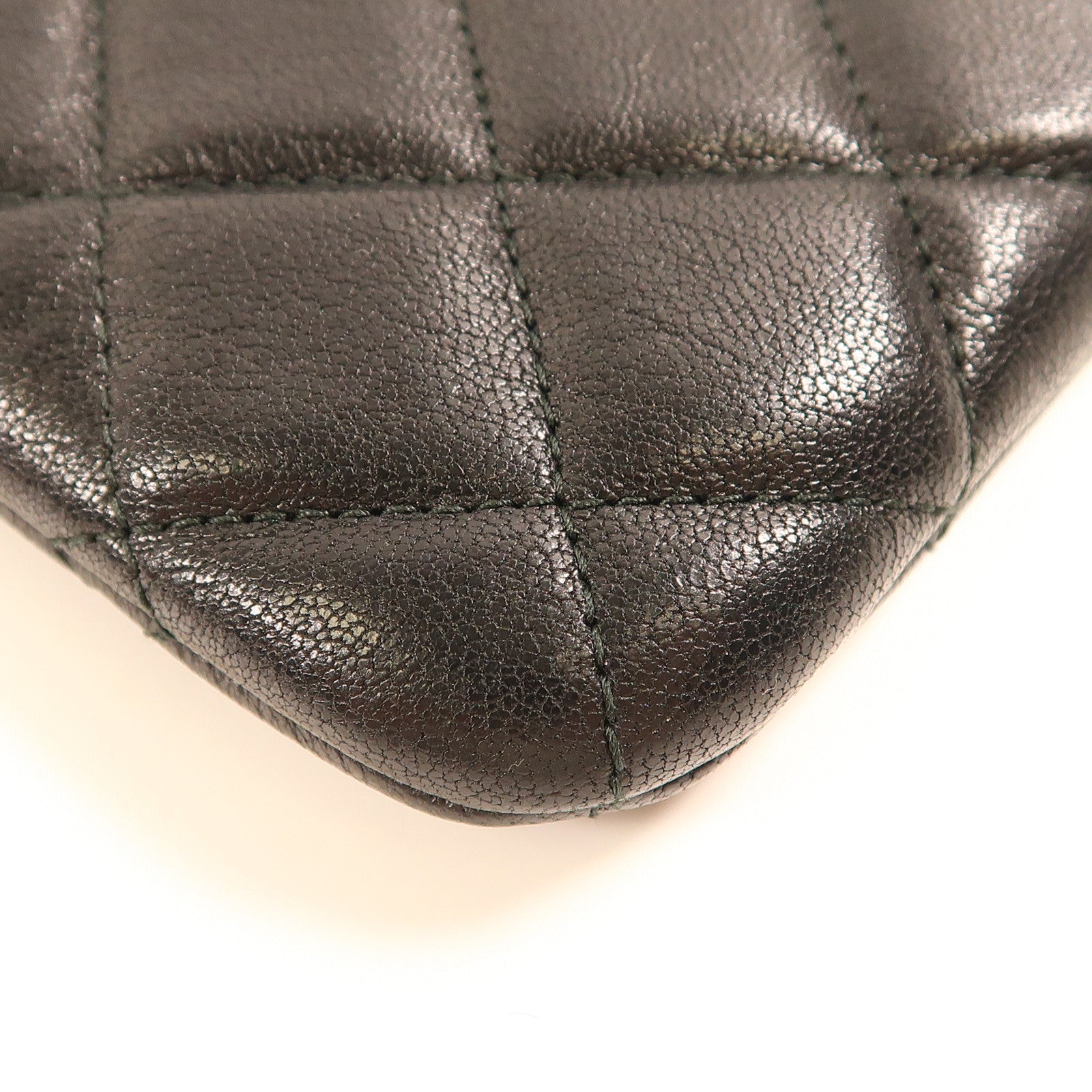 CHANEL CC GHW Pouch Lambskin Leather Black