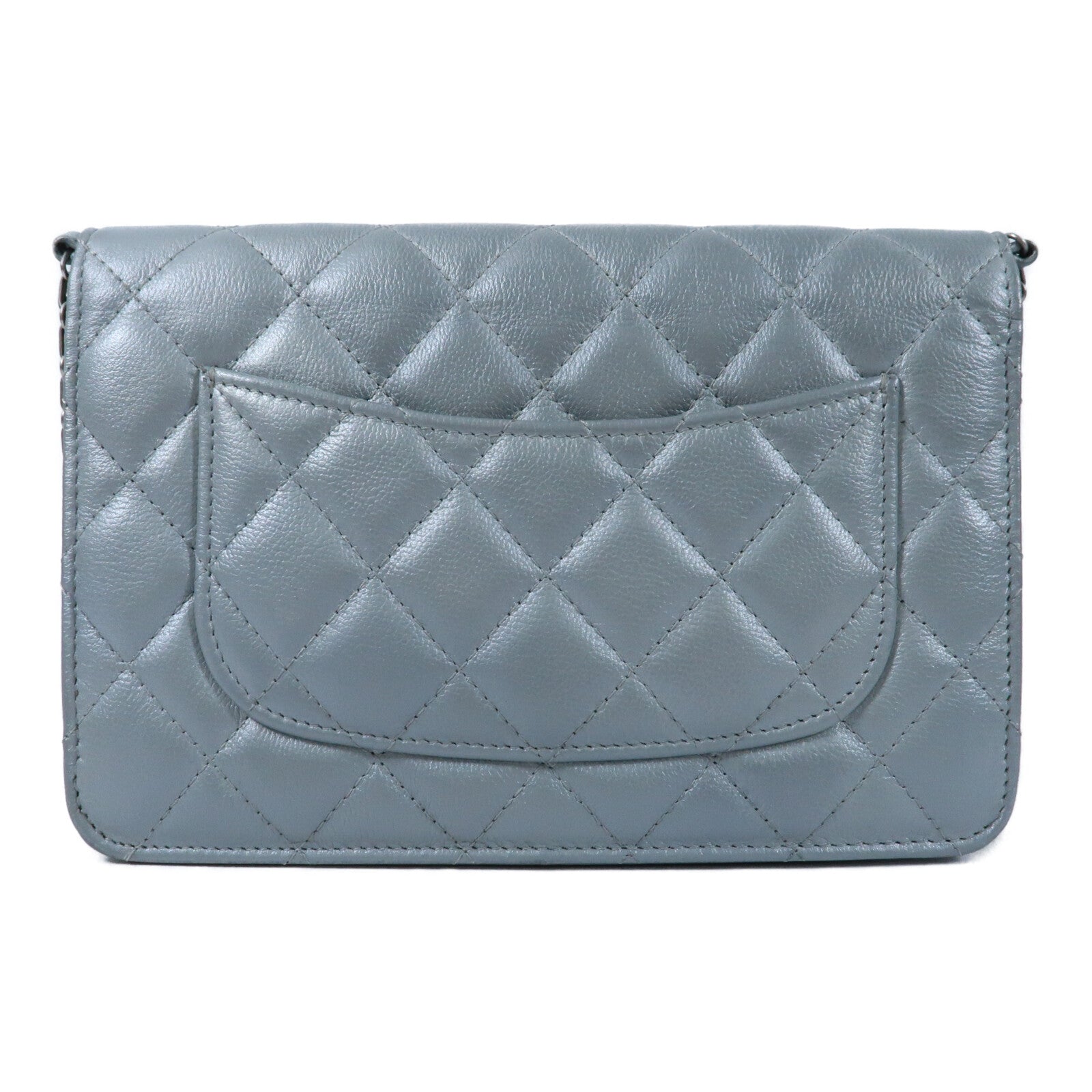 CHANEL 牛皮皮革WOC Wallet On Chain銀扣鏈帶肩背袋