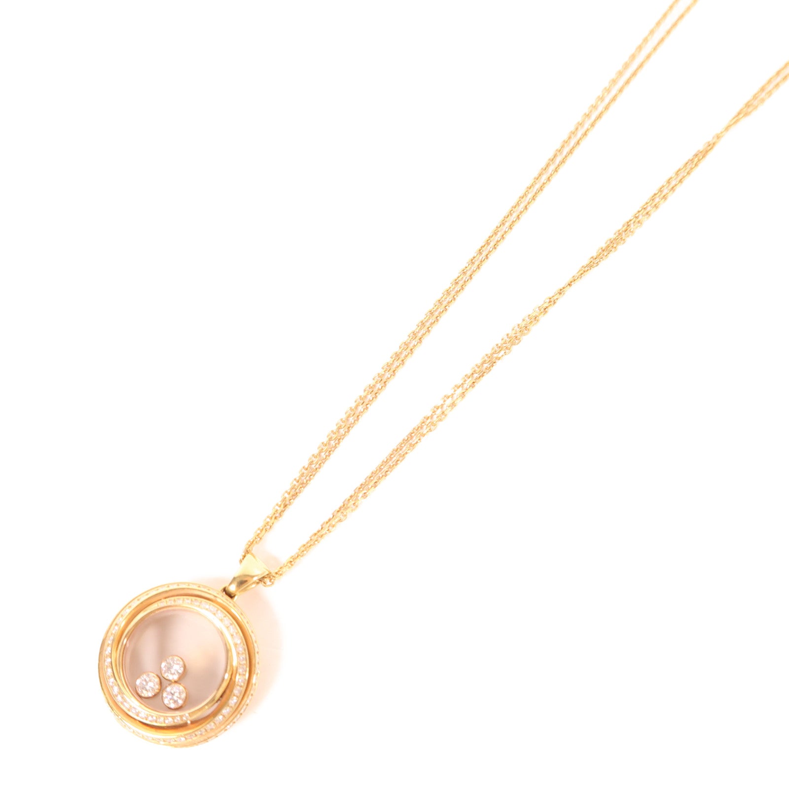 Chopard (PRICE DOWN) Happy Diamond Necklace 799217-5003 18K Pink Gold