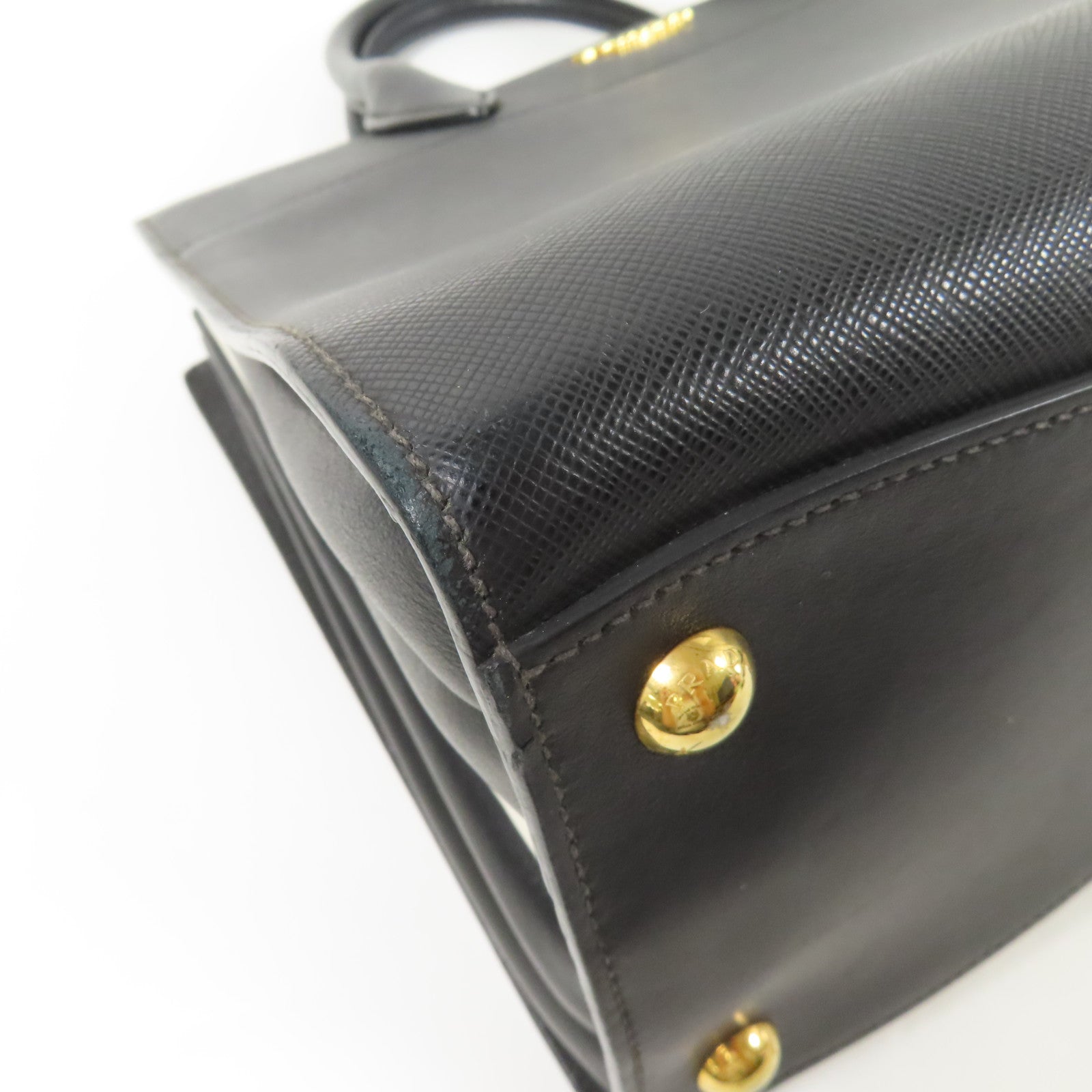 PRADA Saffiano皮革2way Shoulder Bag金扣手挽肩背兩用袋