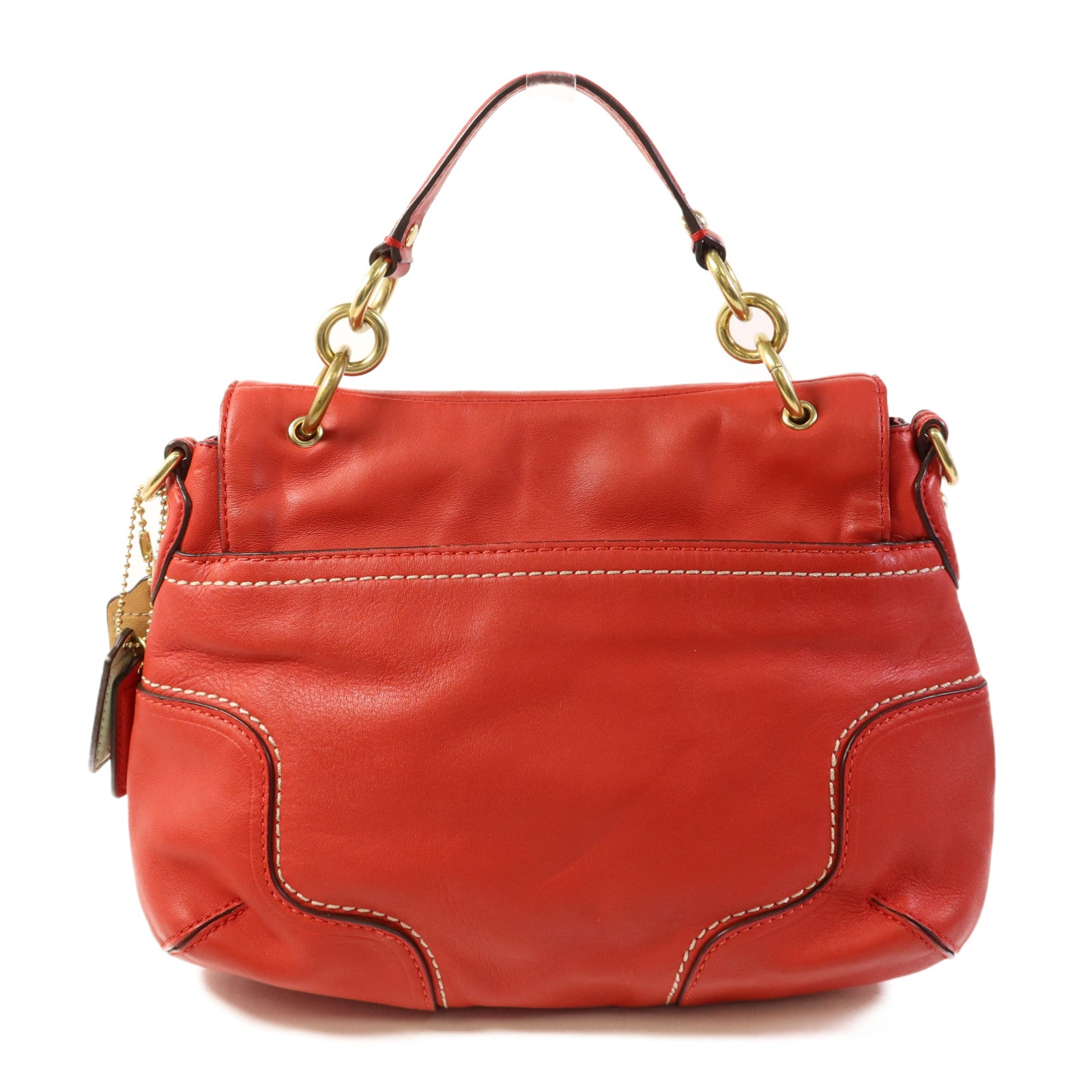 COACH 牛皮皮革2 Way Shoulder金扣手挽肩背兩用袋