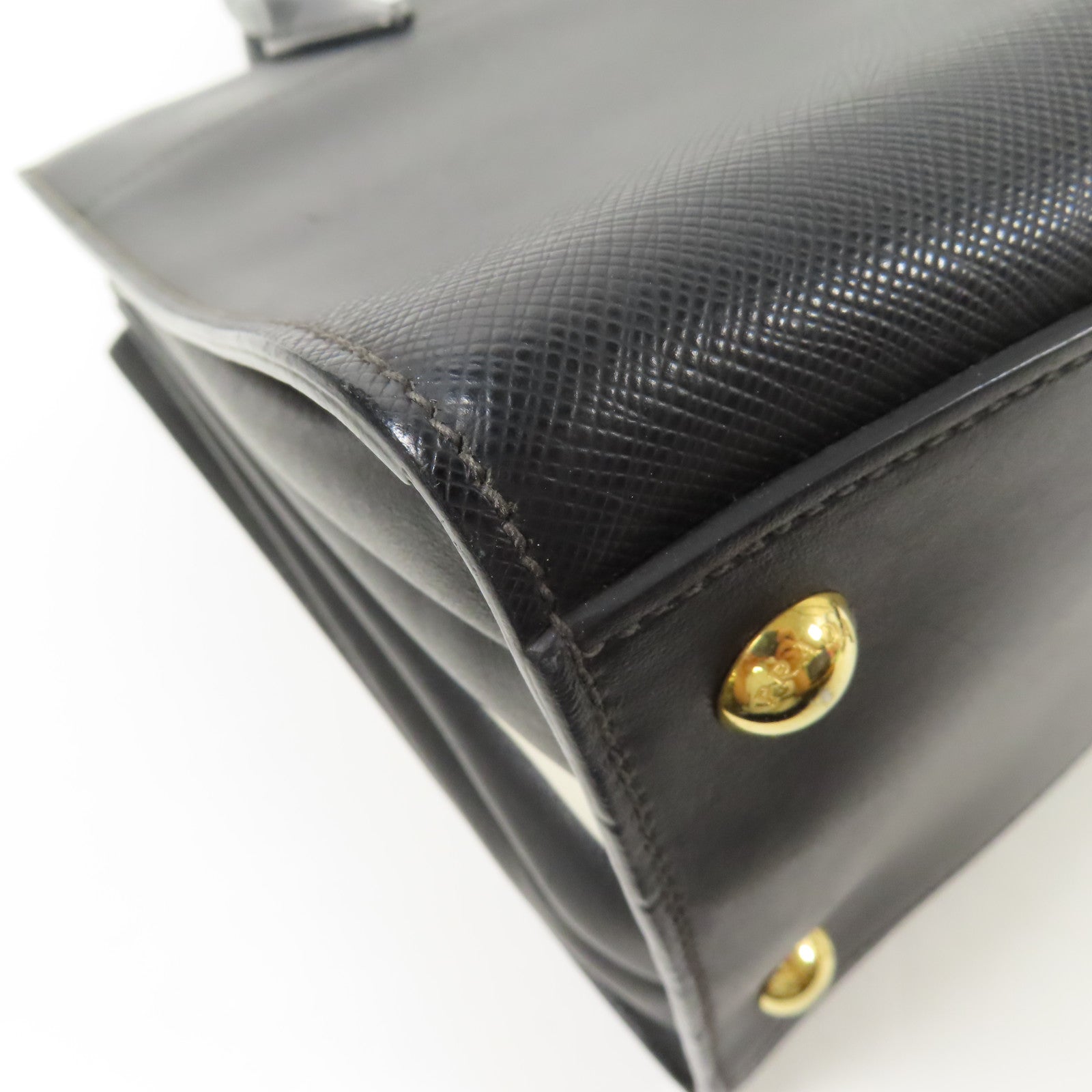 PRADA Saffiano皮革2way Shoulder Bag金扣手挽肩背兩用袋