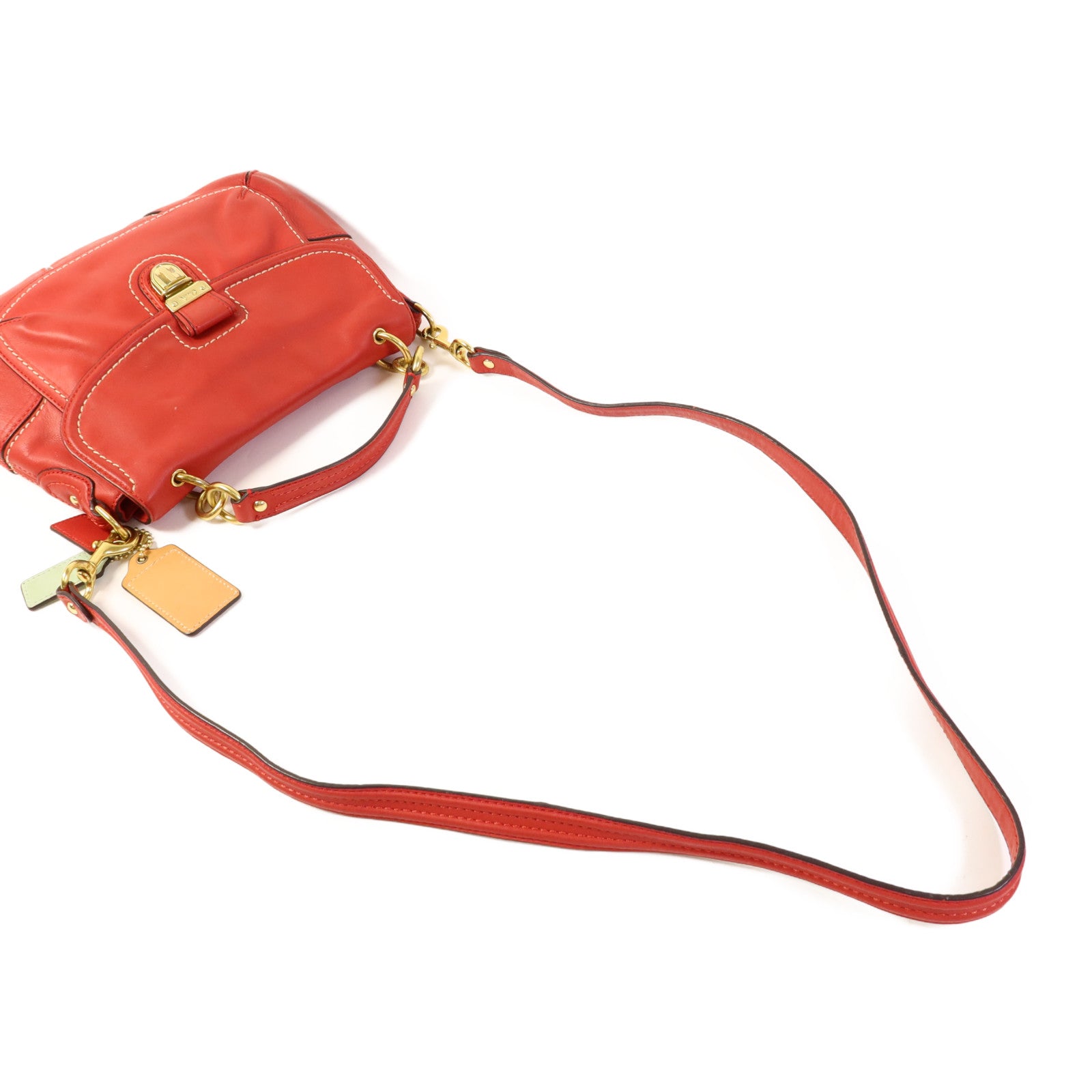 COACH 牛皮皮革2 Way Shoulder金扣手挽肩背兩用袋