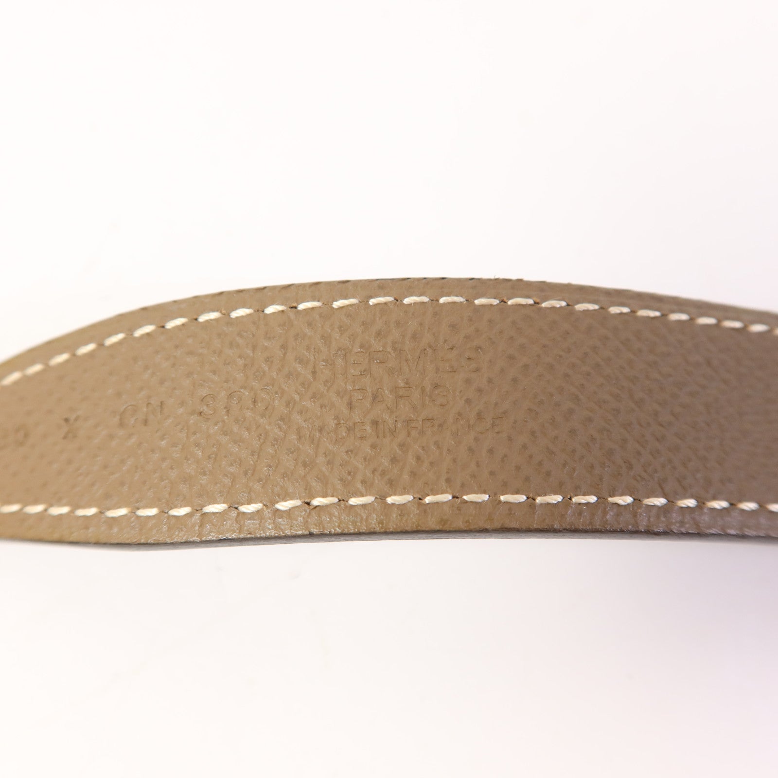 HERMES Epsom/Lizard皮革H Belt金扣皮帶Noir/Etoupe