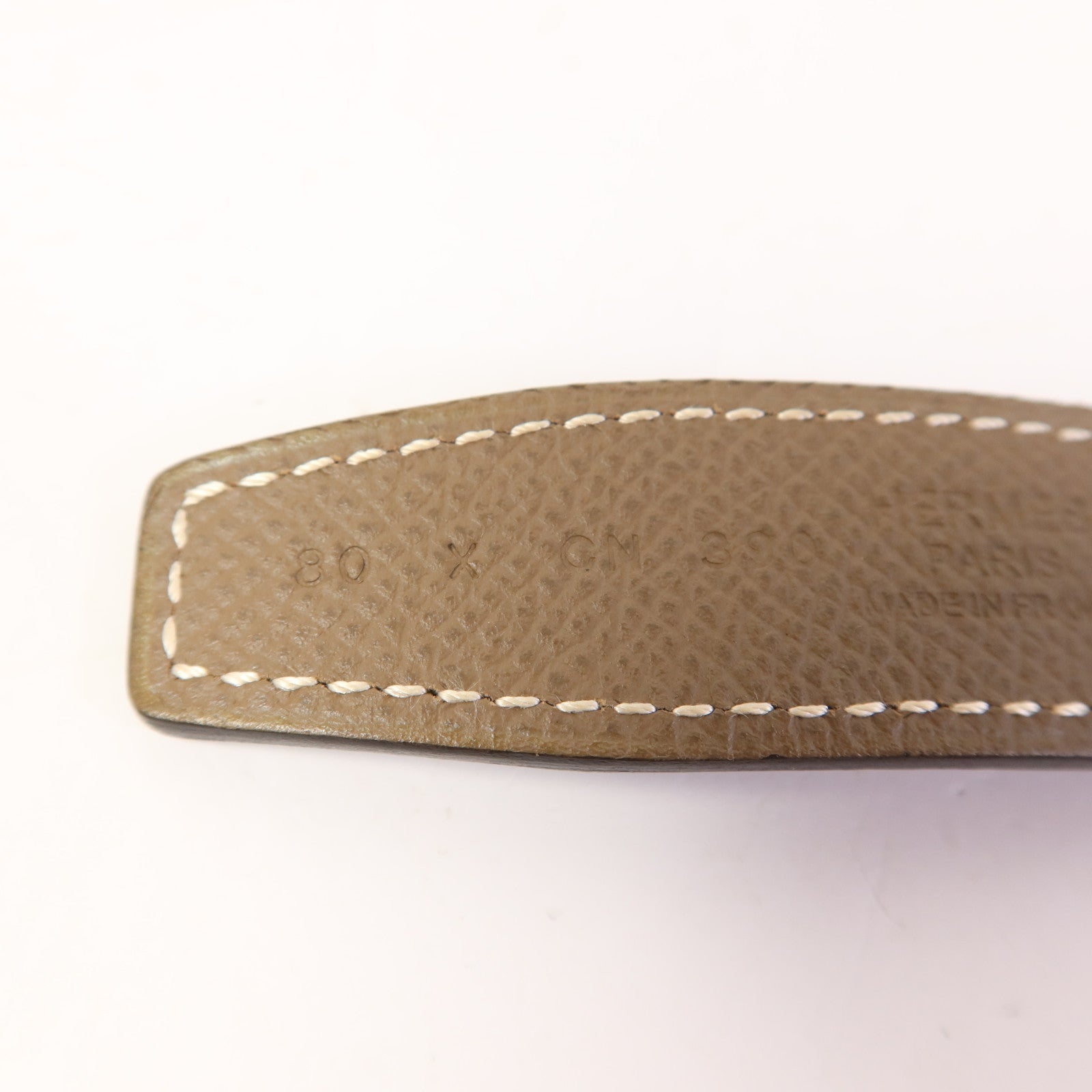 HERMES Epsom/Lizard皮革H Belt金扣皮帶Noir/Etoupe