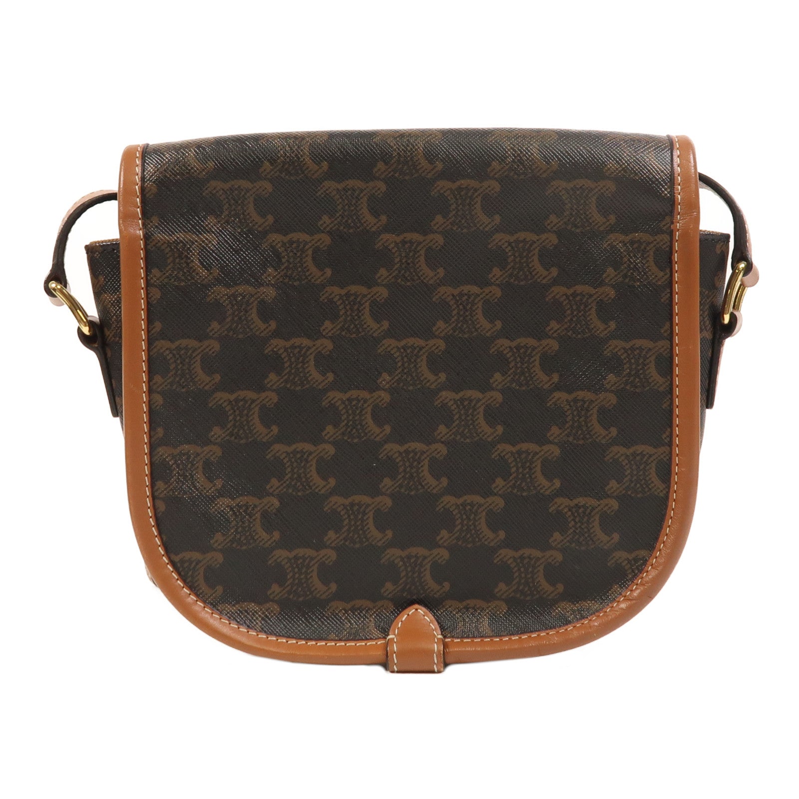 CELINE 塗層帆布Folco金扣肩背袋