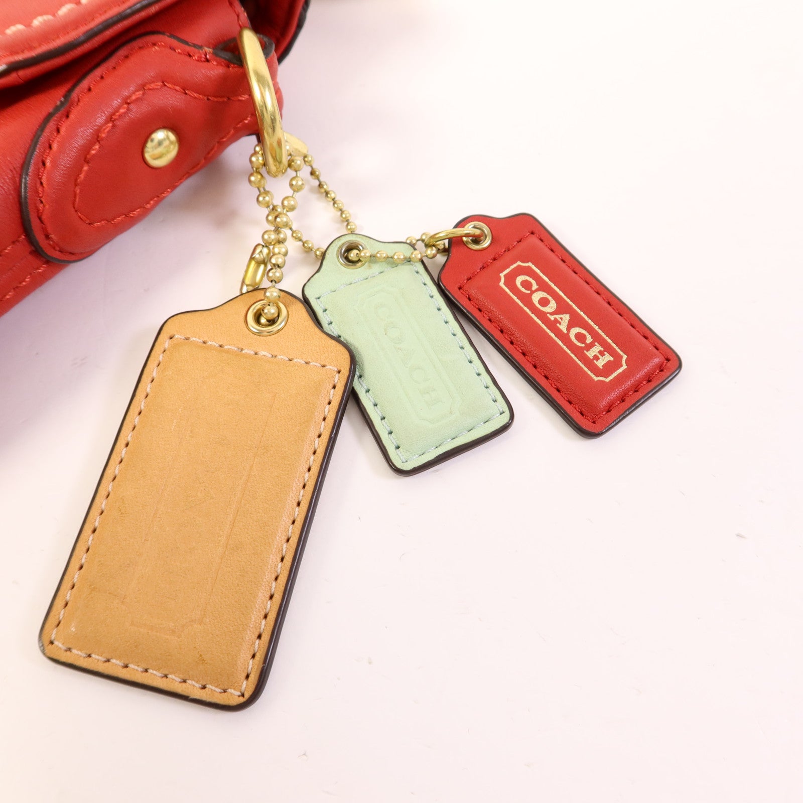 COACH 牛皮皮革2 Way Shoulder金扣手挽肩背兩用袋