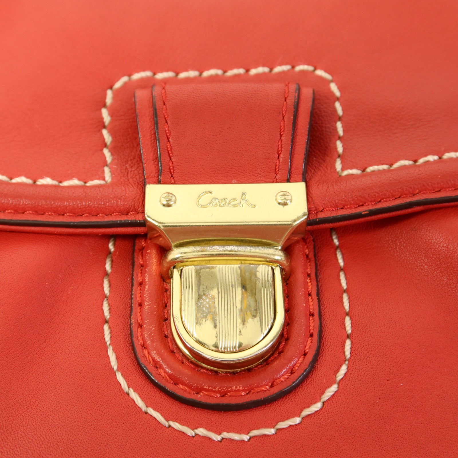 COACH 牛皮皮革2 Way Shoulder金扣手挽肩背兩用袋