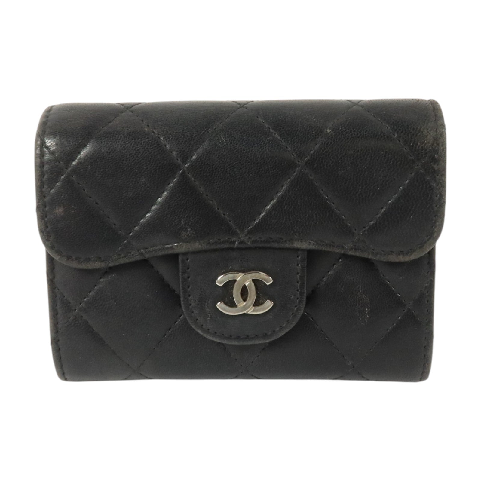CHANEL 羊皮皮革Card Case銀扣卡片套