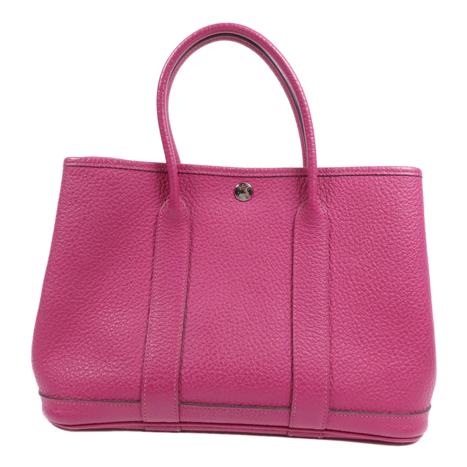 HERMES Negonda皮革Garden Party TPM銀扣手挽袋Magnolia
