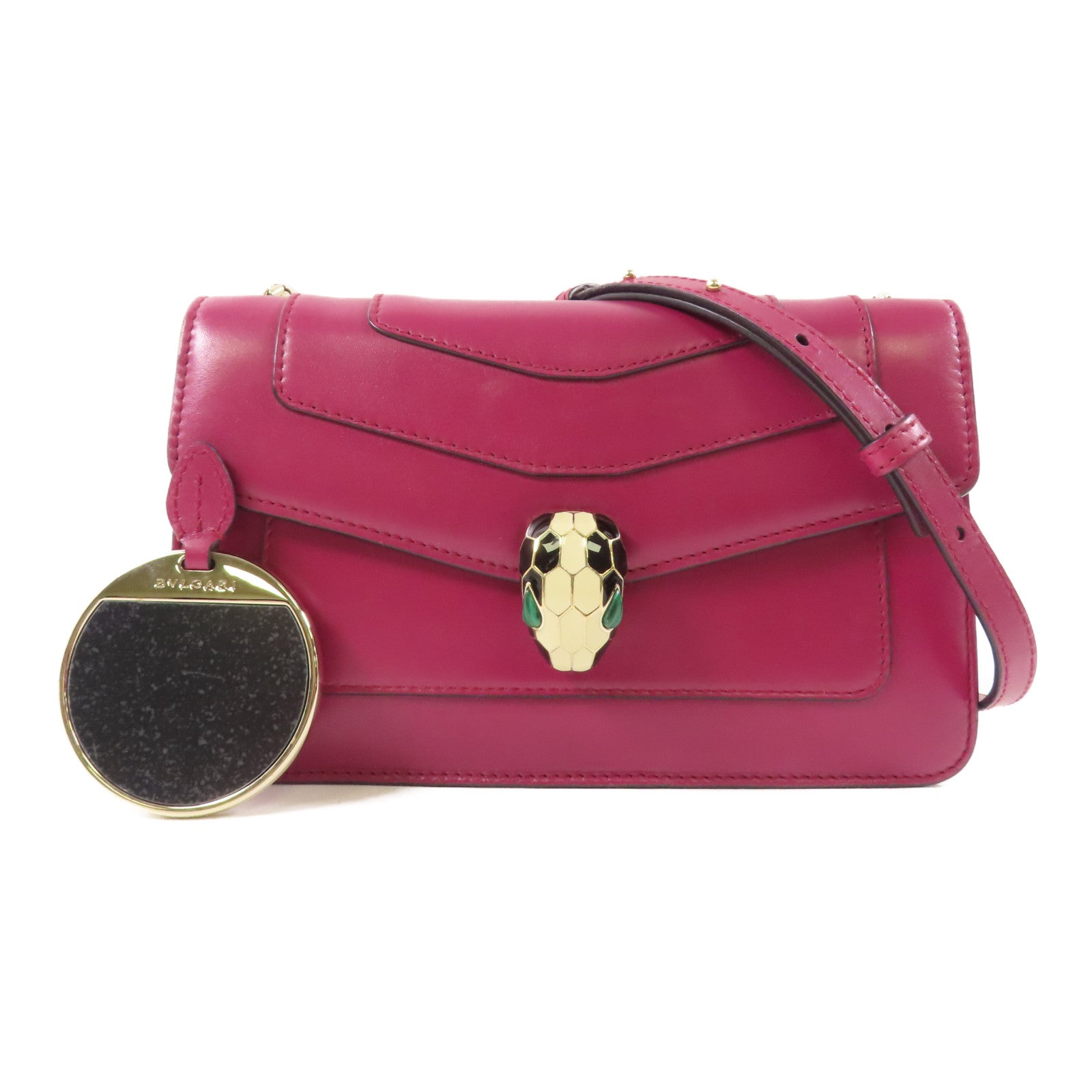 BVLGARI 牛皮皮革Serpenti Forever金扣鏈帶肩背袋