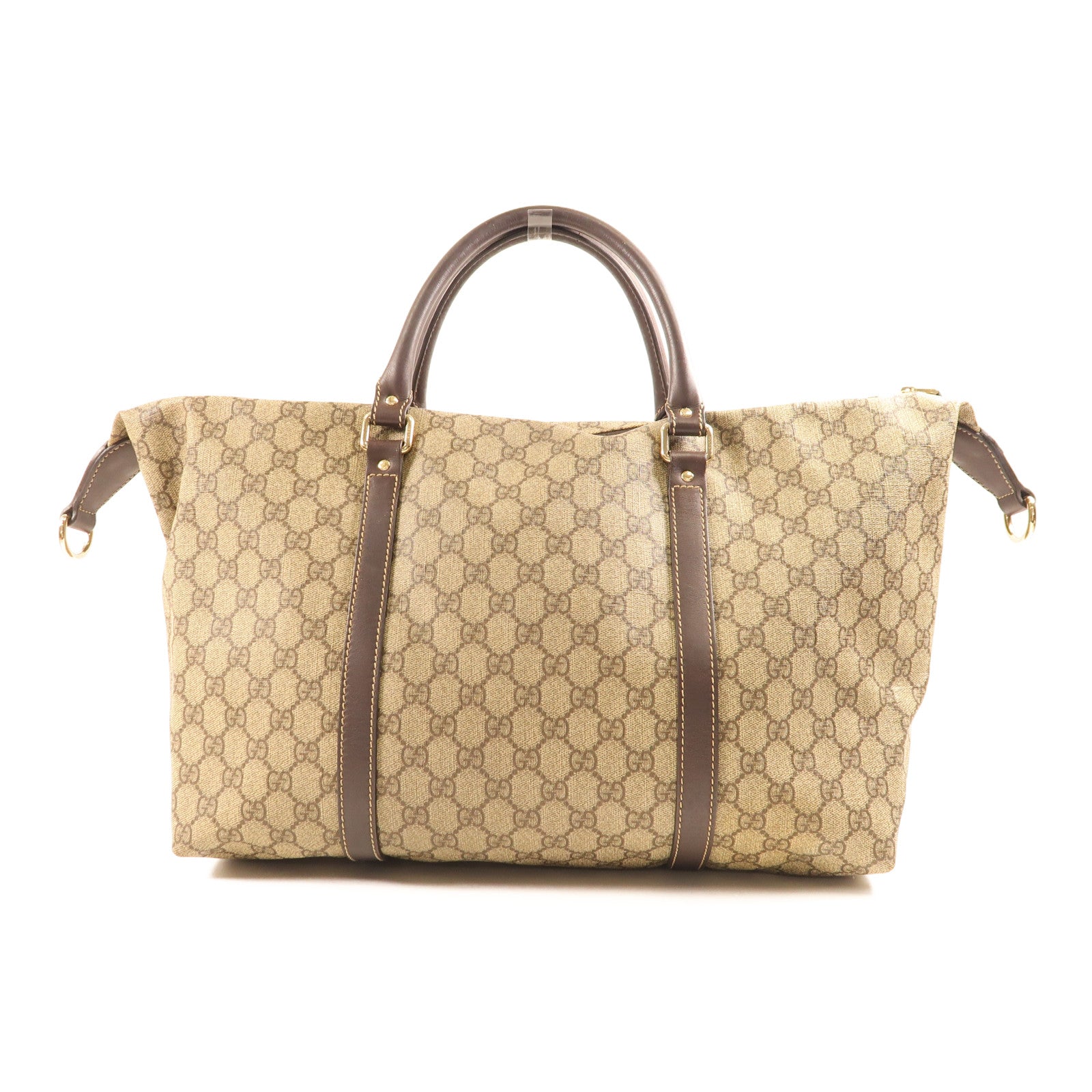 GUCCI GG GHW Tote Bag 2 Way Shoulder Bag Handbag 246895 Coated Canvas Brown