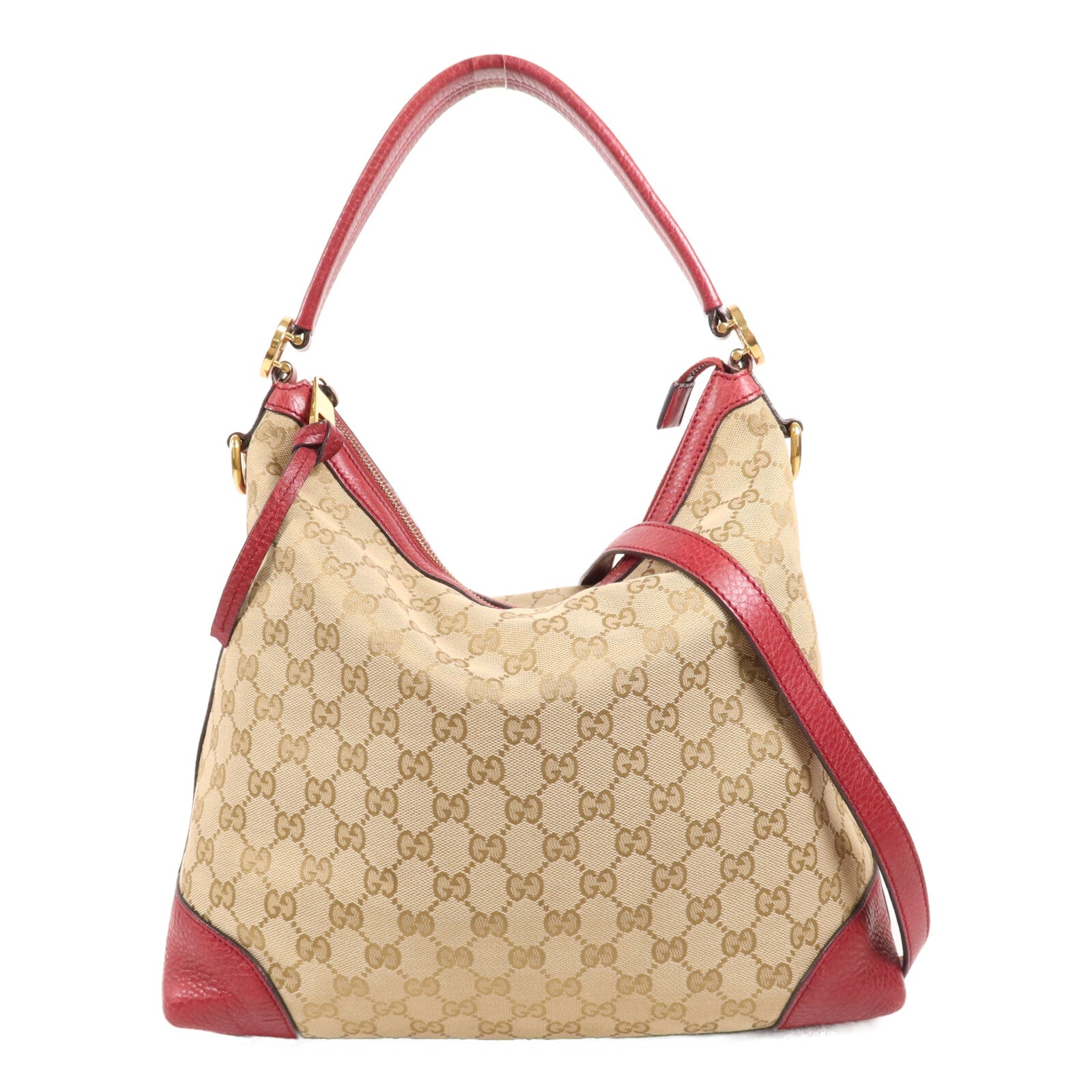 GUCCI 帆布Shoulder Bag金扣手挽肩背兩用袋