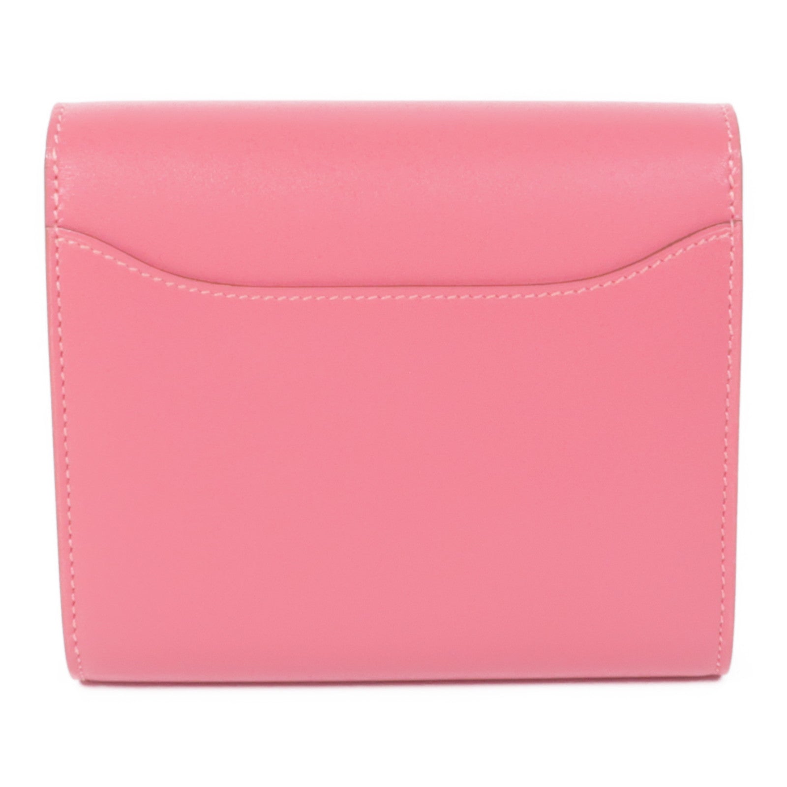 HERMES Swift皮革Constance Wallet金扣錢包U5 Rose Lipstick