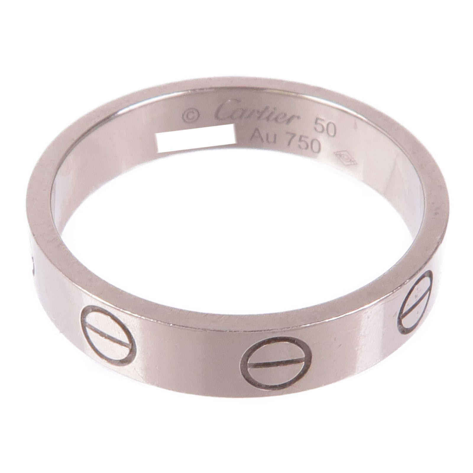 CARTIER 18K白金Mini Love Ring戒指Cartier#50/US#5