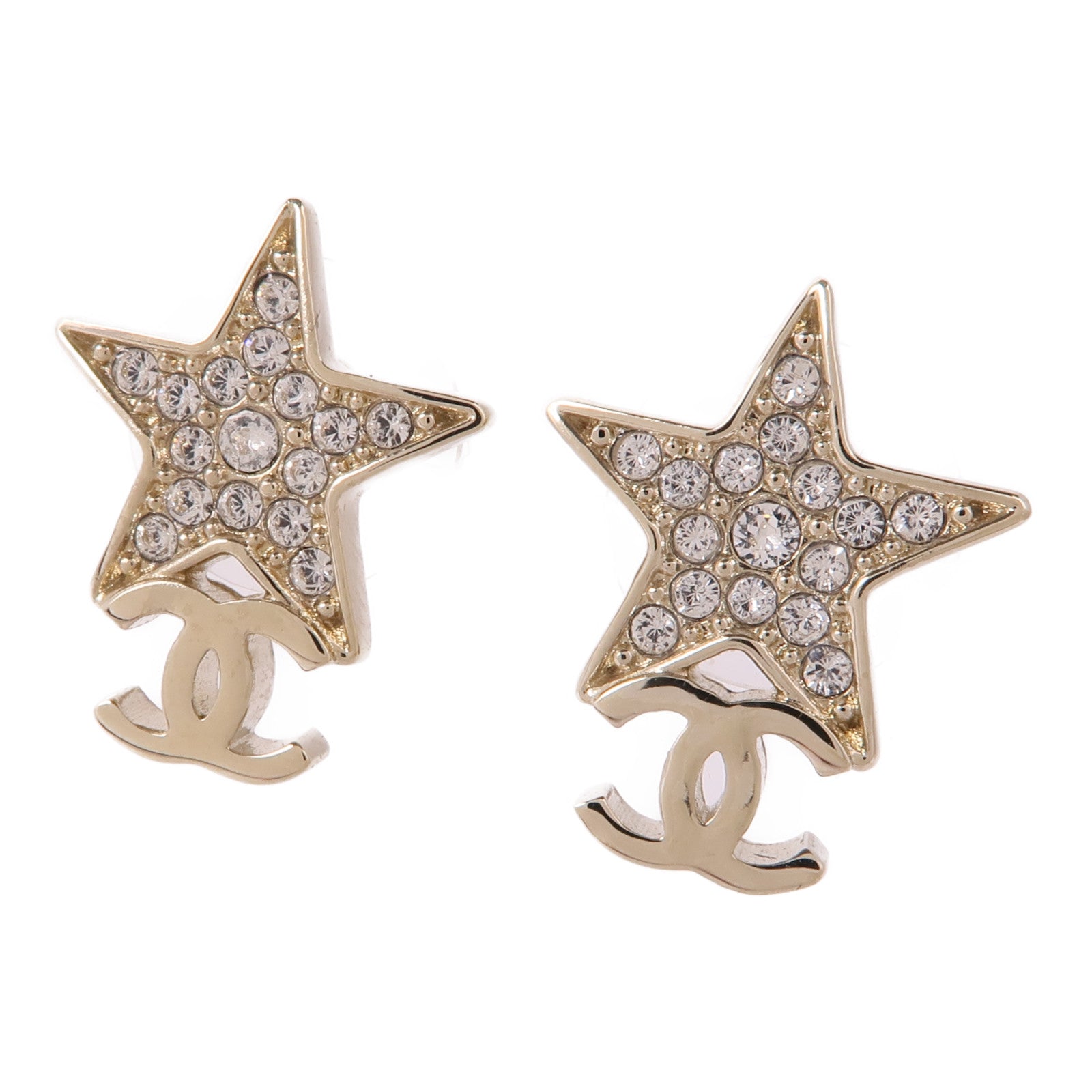 CHANEL CC Earrings Metal Clear/Silver