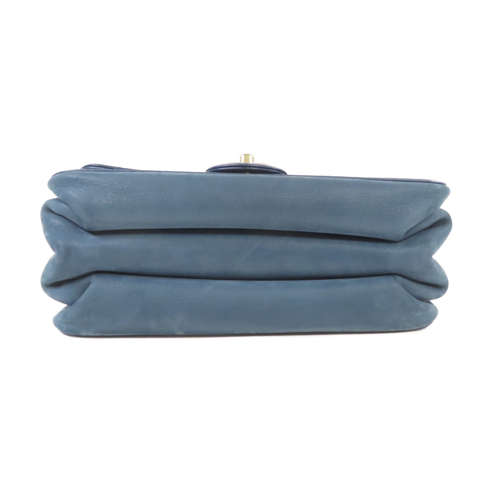 CHANEL 【激減優惠】菱格牛皮皮革Chain Shoulder金扣手挽肩背兩用袋深藍色