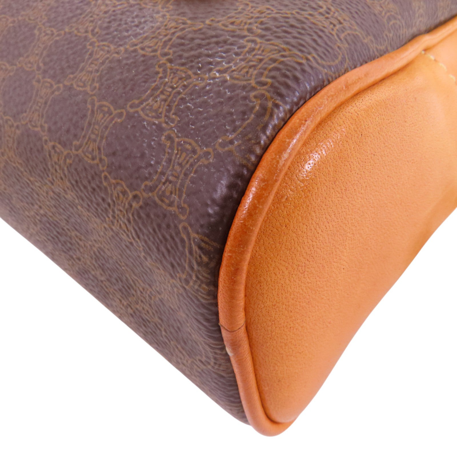 CELINE 塗層皮革Vintage Celine Backpack金扣背包