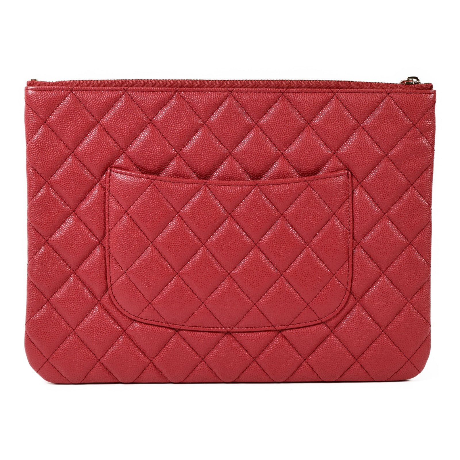 CHANEL 牛皮皮革Pouch金扣手拿包