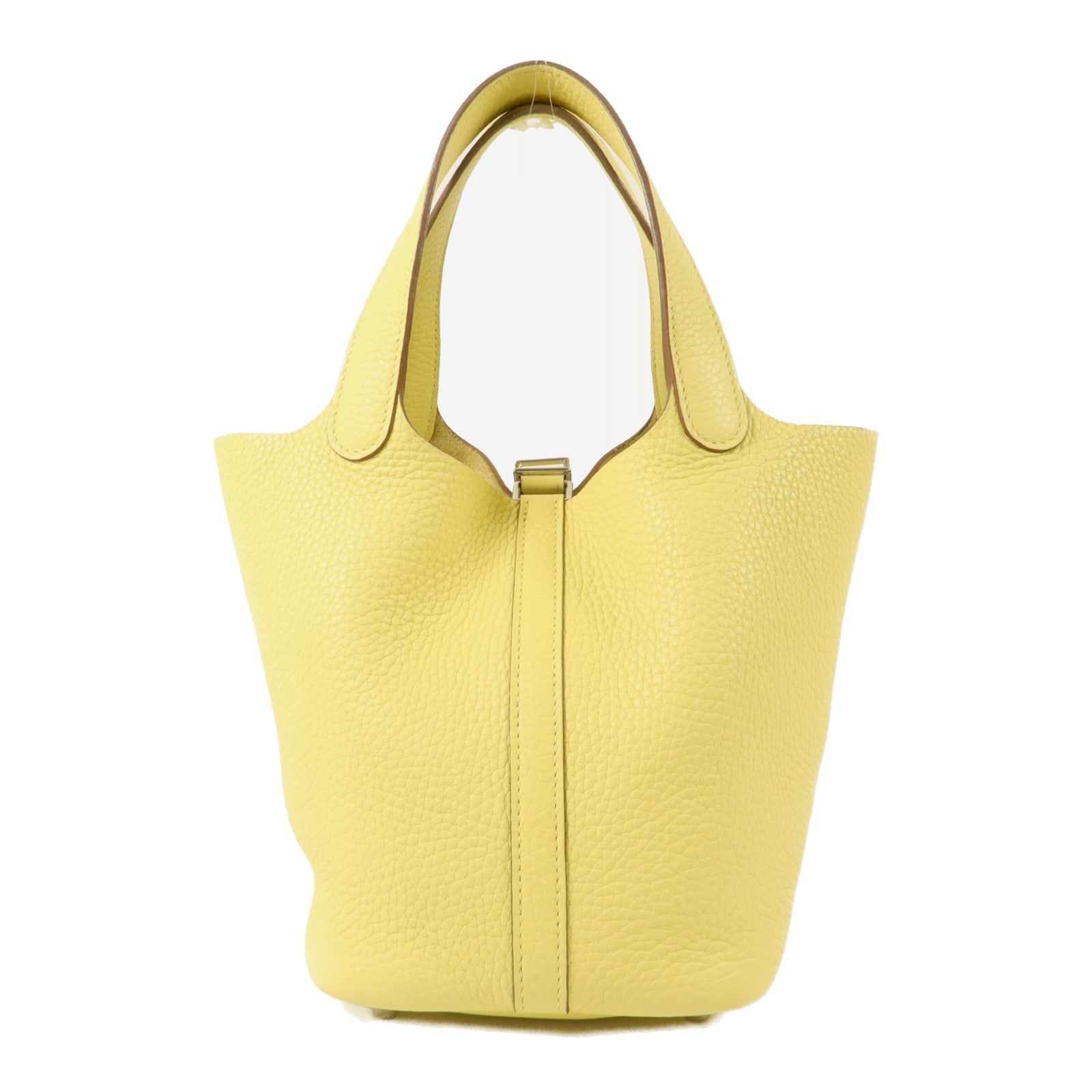 HERMES Clemence皮革Picotin PM手挽袋Jaune Poussin