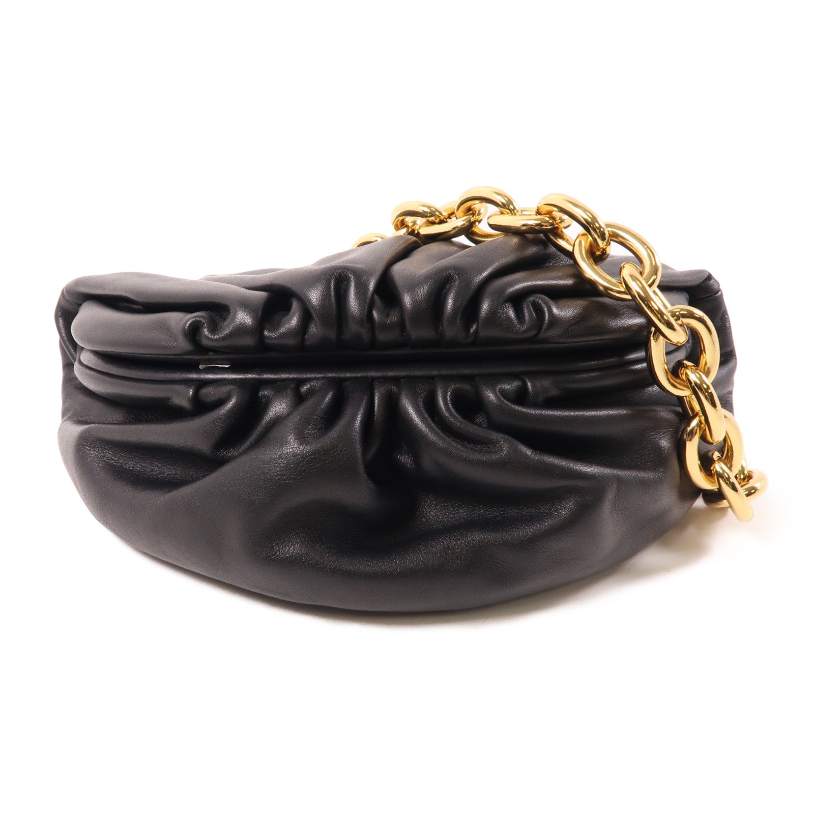 BOTTEGA VENETA 羊皮皮革Belt Bag金扣腰包黑色