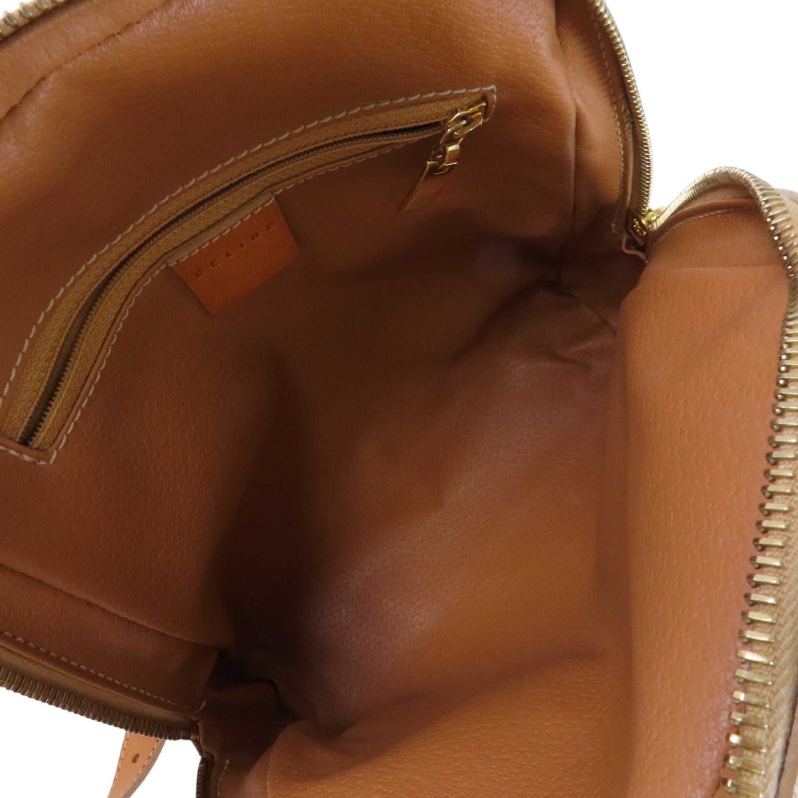 CELINE 塗層皮革Vintage Celine Backpack金扣背包