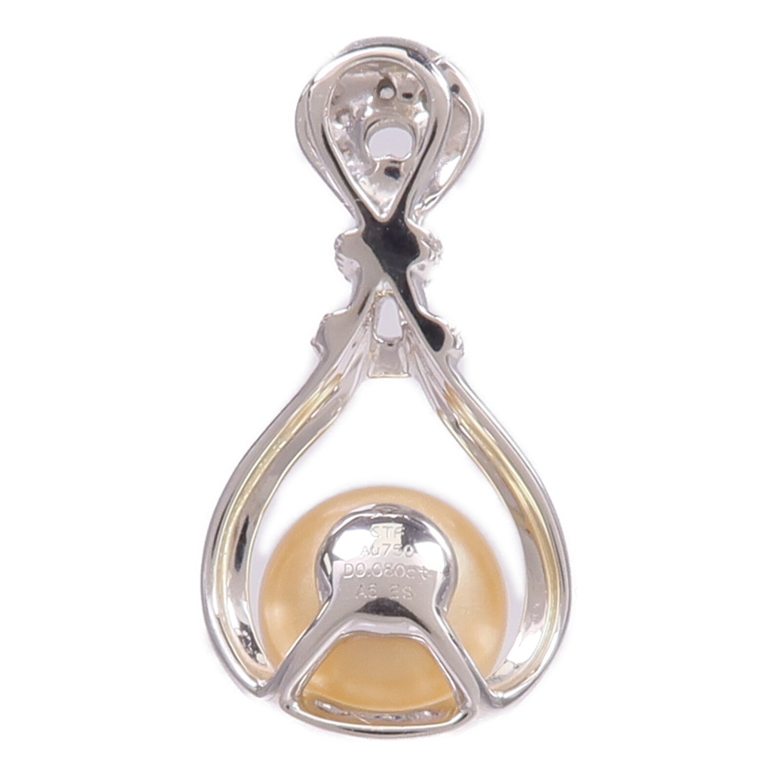 JEWELRY 【激減優惠】18K白金Pearl Diamond Pendant Top珍珠/鑽石吊墜