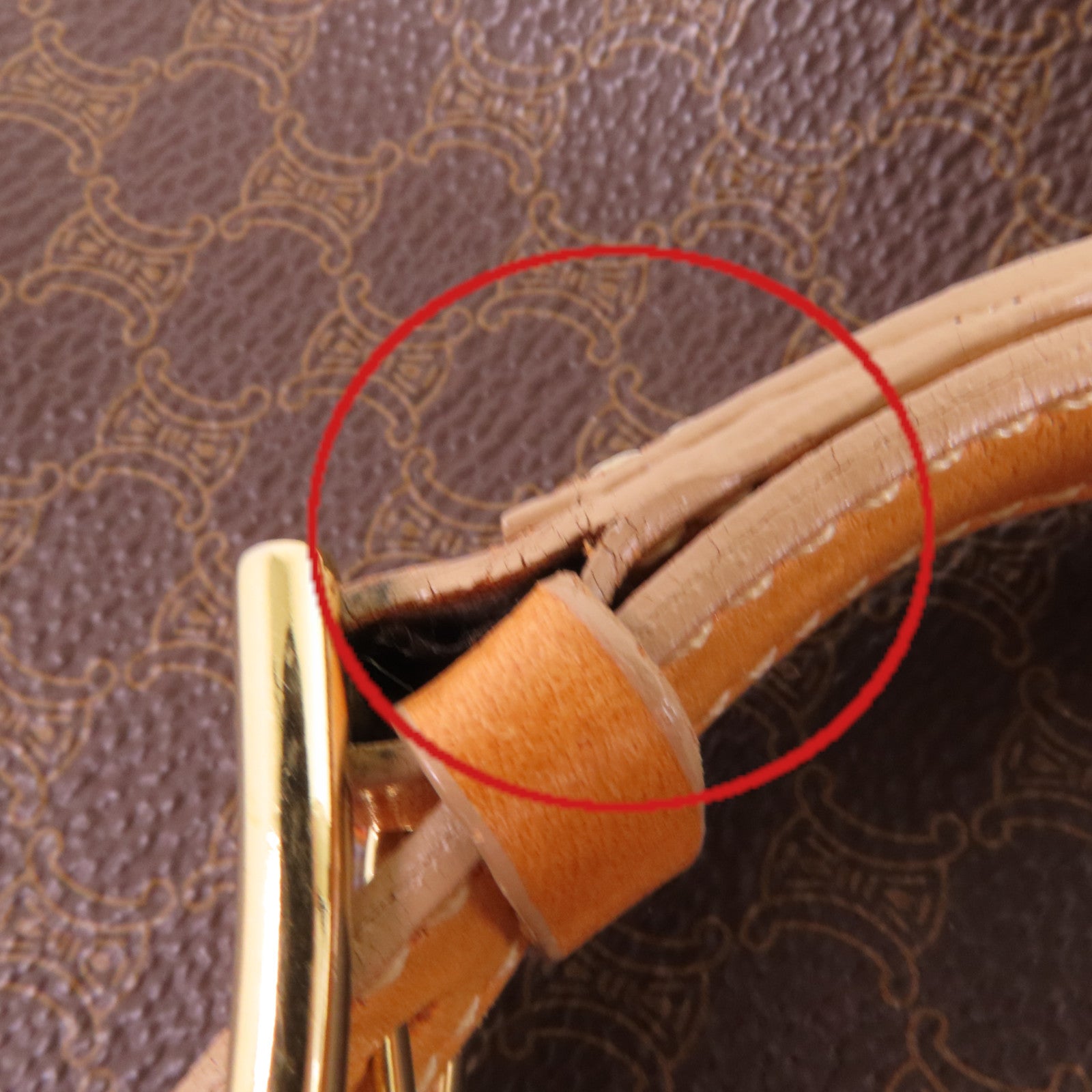 CELINE 塗層皮革Vintage Celine Backpack金扣背包