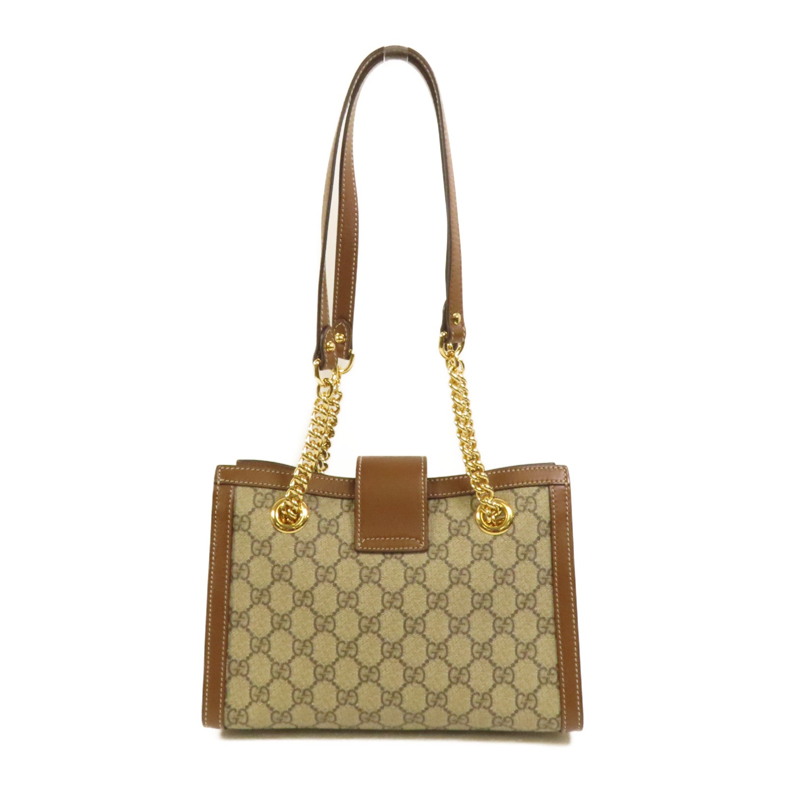 GUCCI 塗層帆布Padlock GG Small金扣鏈帶肩背袋