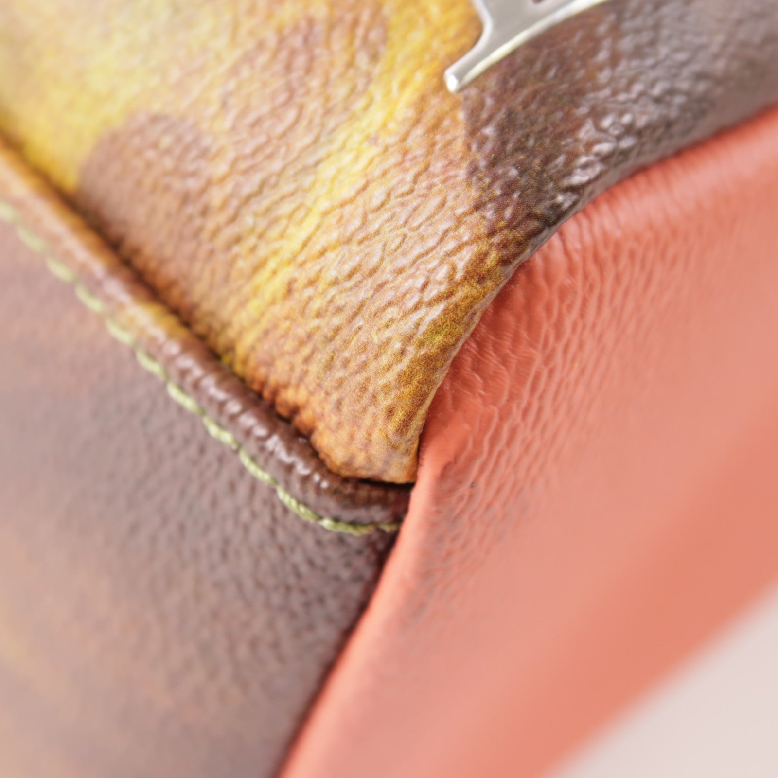 LOUIS VUITTON LV GHW Palm Springs Backpack M43375 Coated Canvas Green/Brown/Pink