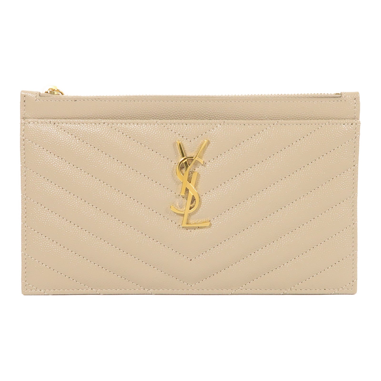 SAINT LAURENT 牛皮皮革Long Wallet金扣長錢包