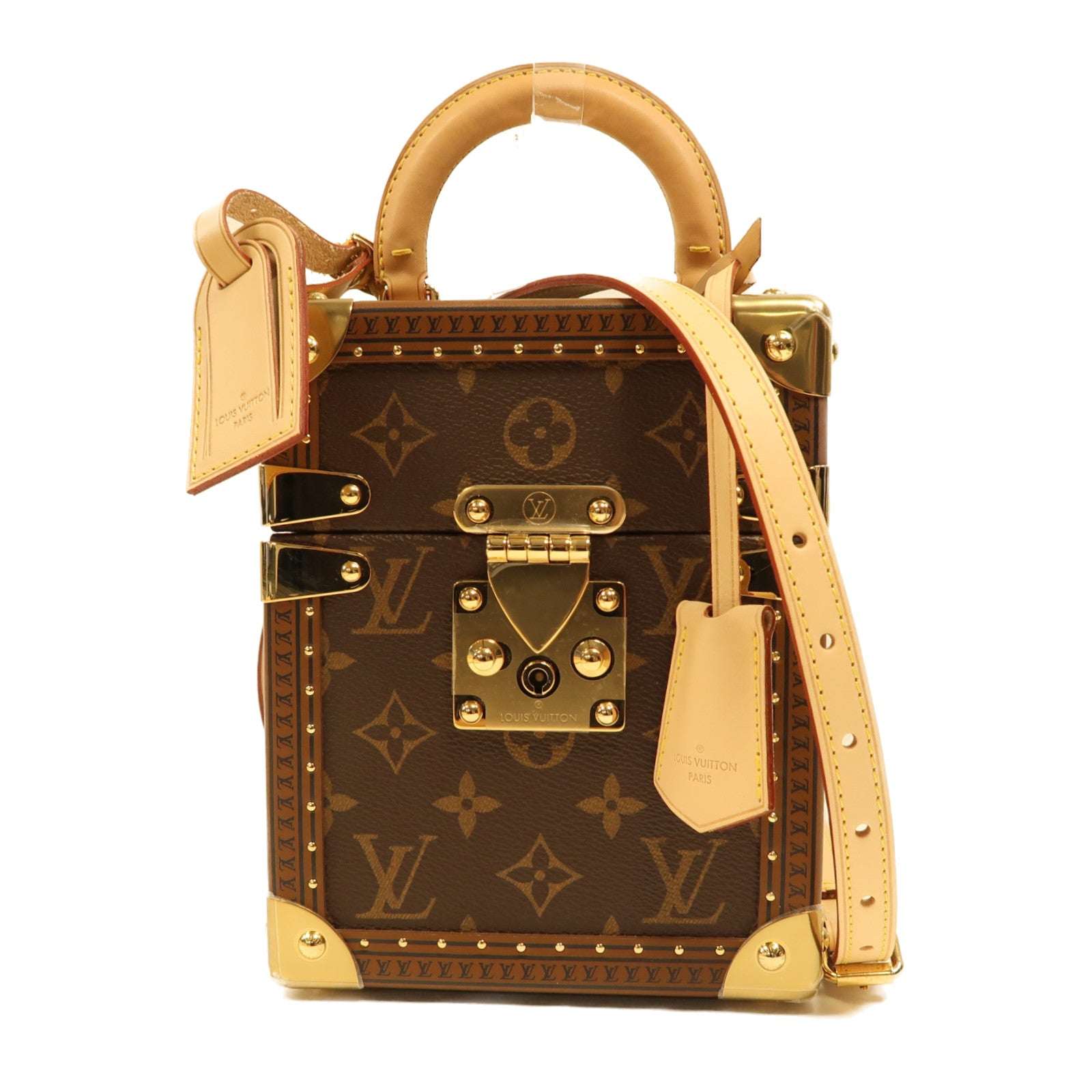 LOUIS VUITTON Monogram Camera Box金扣手挽肩背兩用袋啡色