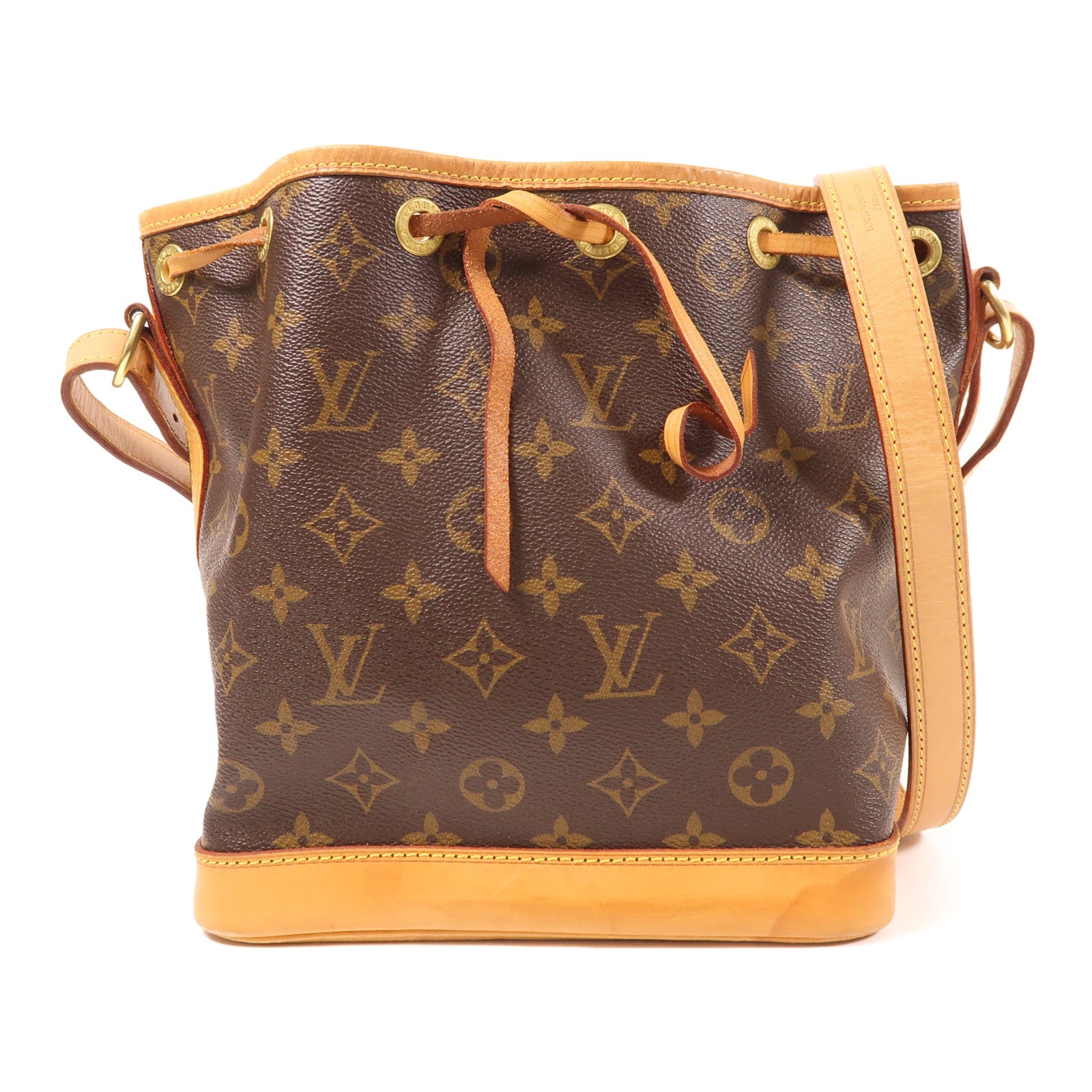 LOUIS VUITTON Monogram Noe BB金扣肩背袋棕色