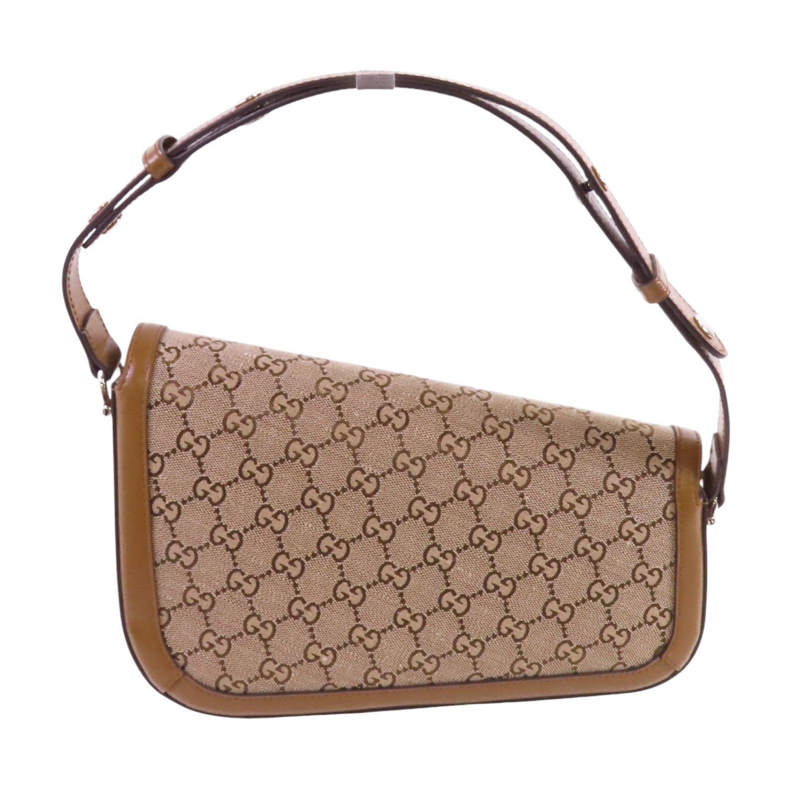 GUCCI GG帆布Horsebit 1955 Small銀扣肩背袋