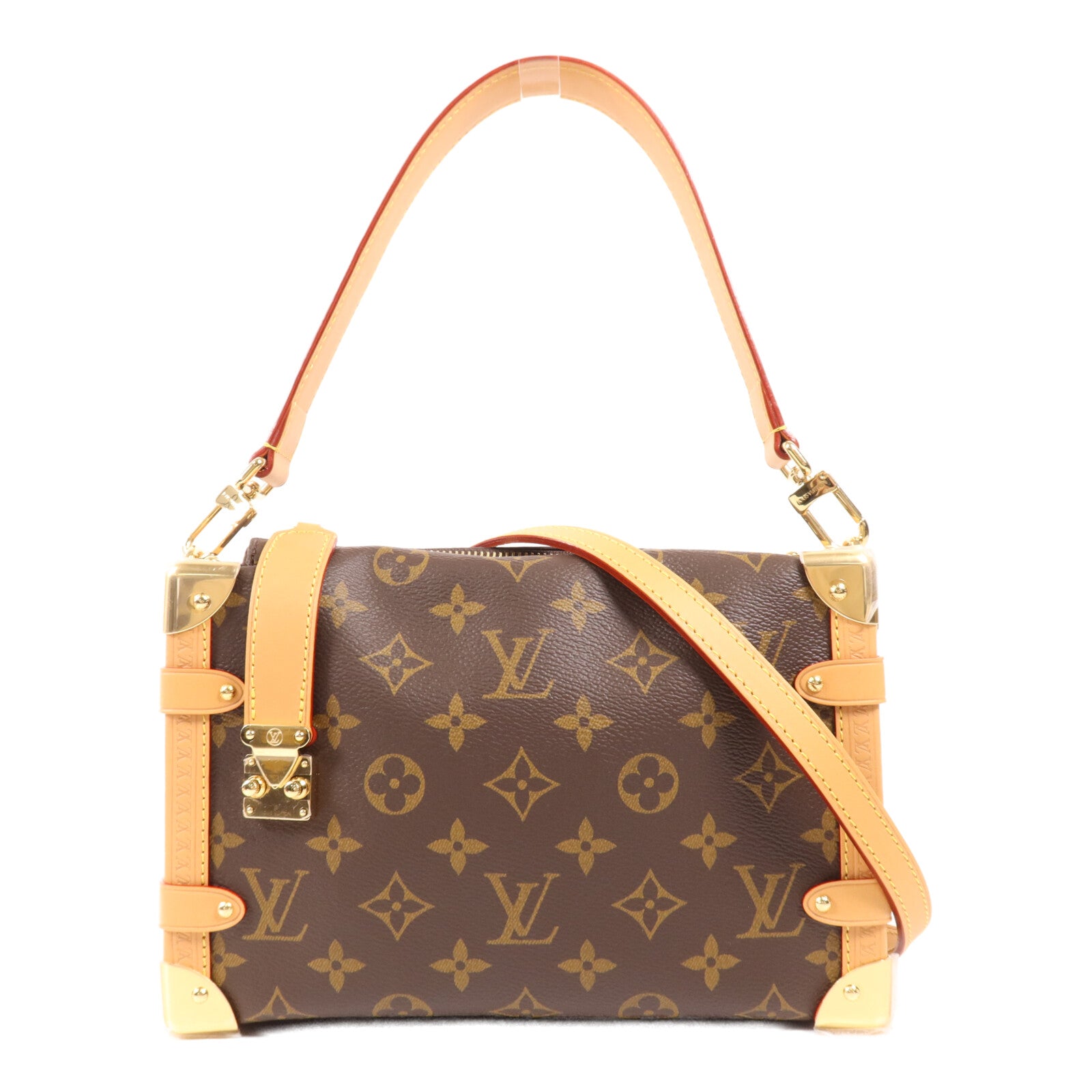 LOUIS VUITTON Monogram Side Trunk金扣手挽肩背兩用袋