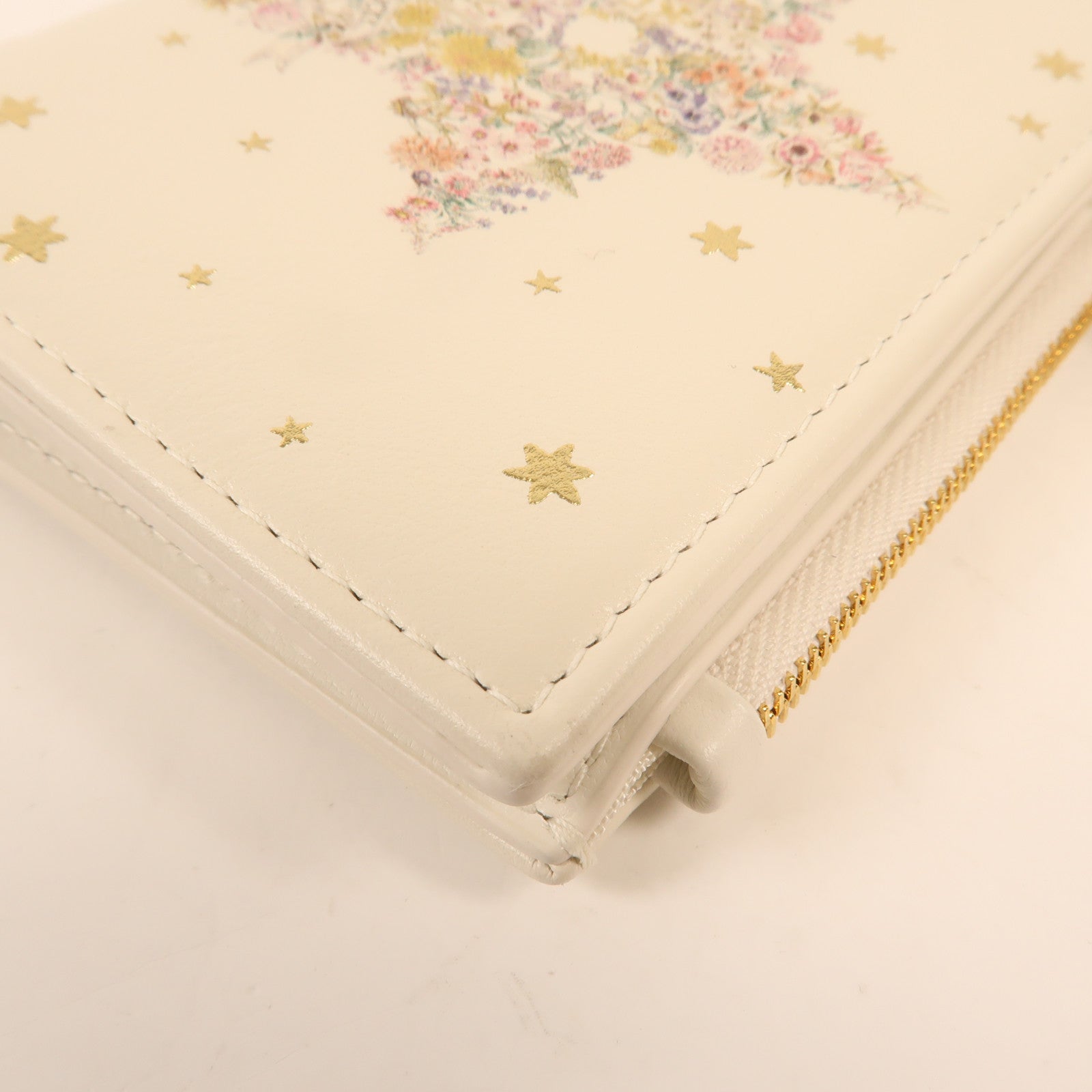 Dior 牛皮皮革Lucky Dahlia金扣錢包