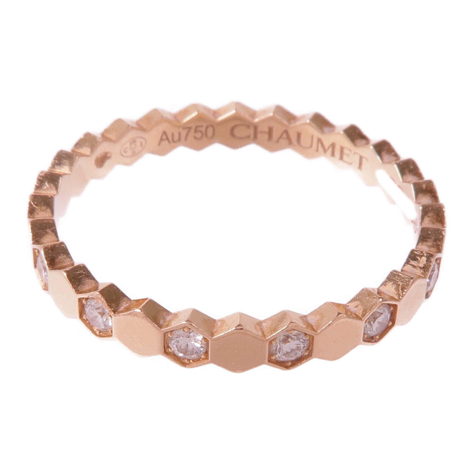 Chaumet 18K玫瑰金Bee De Diamond Ring鑽石戒指Chaumet#52/US#6