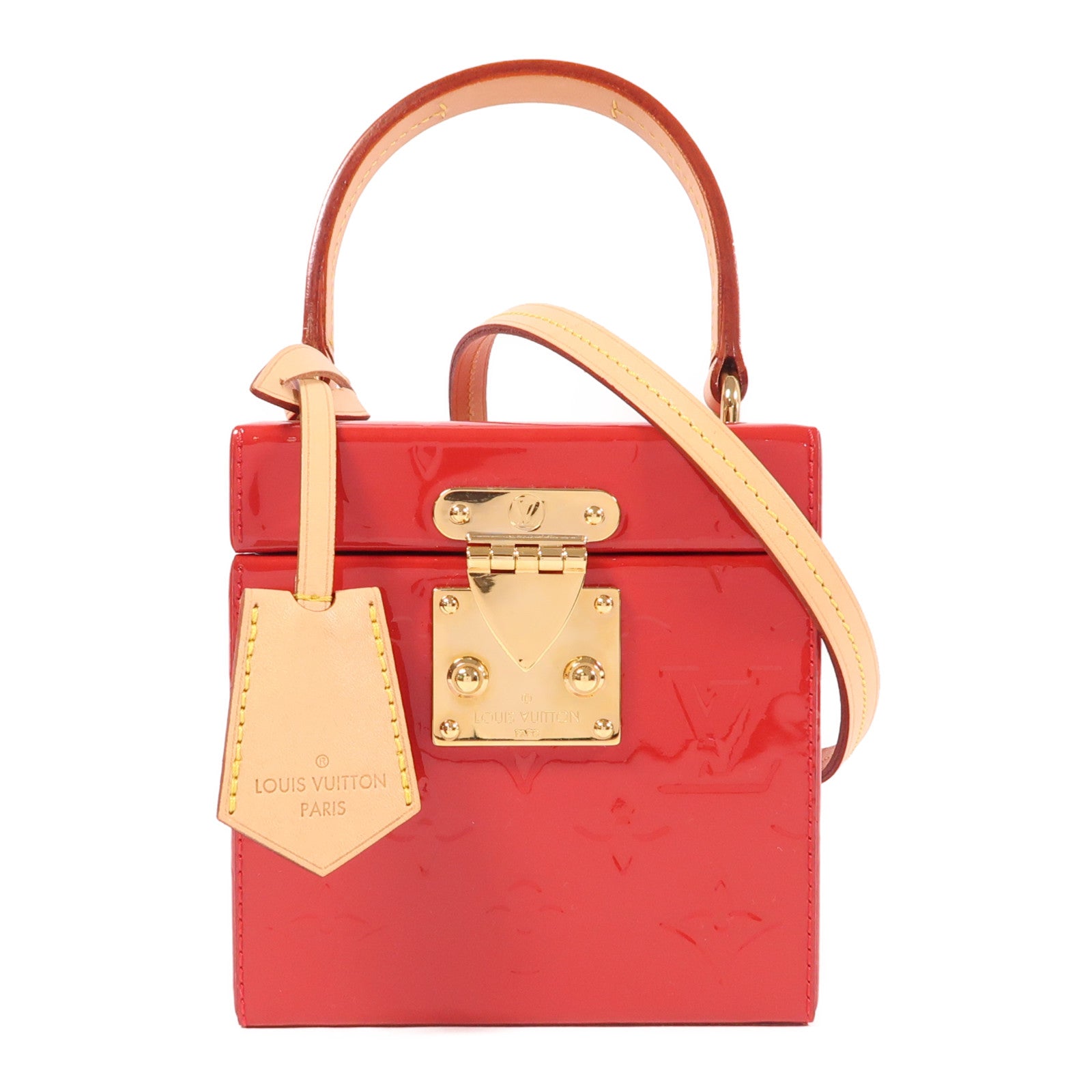 LOUIS VUITTON Monogram Vernis Bleecker Box金扣手挽肩背兩用袋