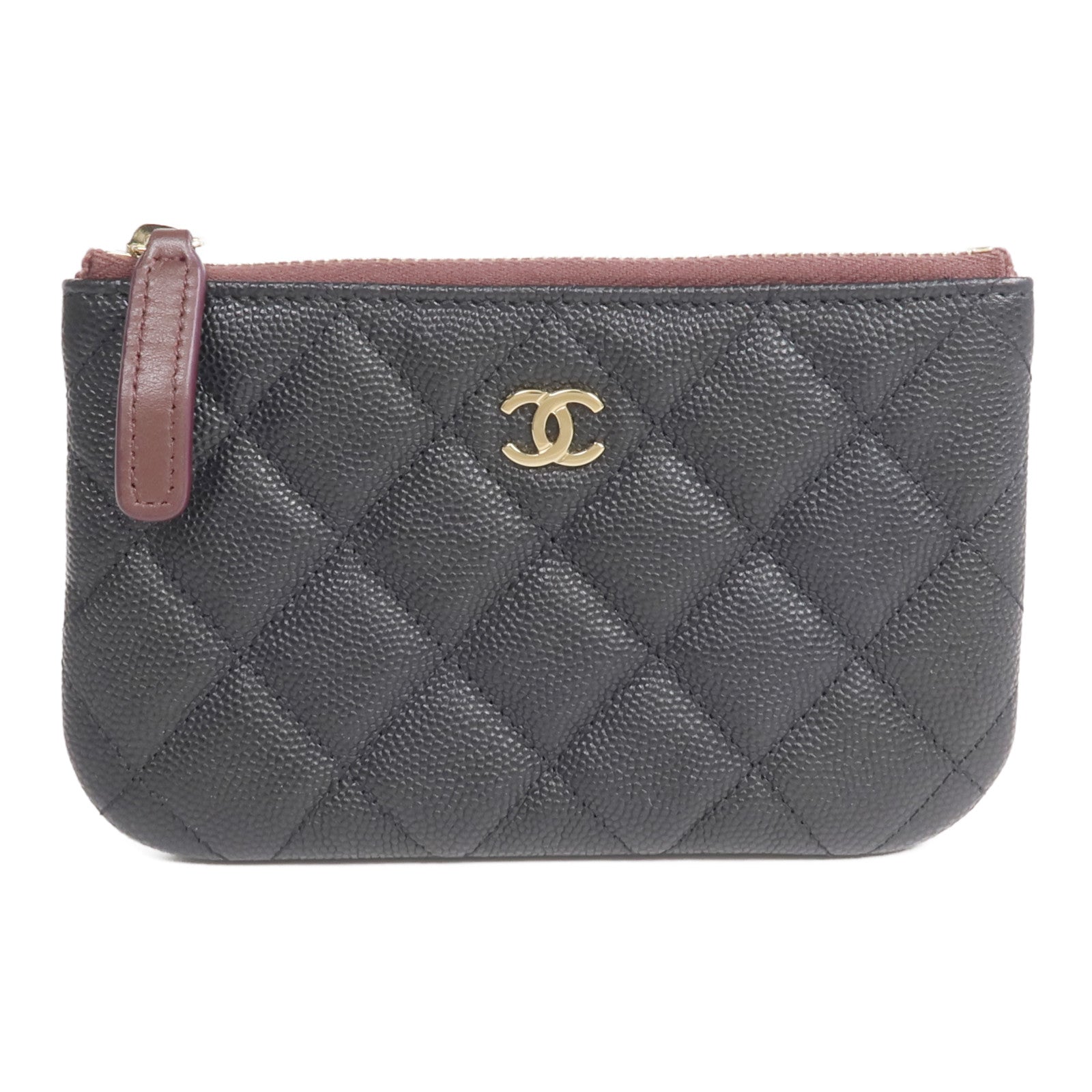 CHANEL 牛皮皮革Mini Pouch金扣手拿包