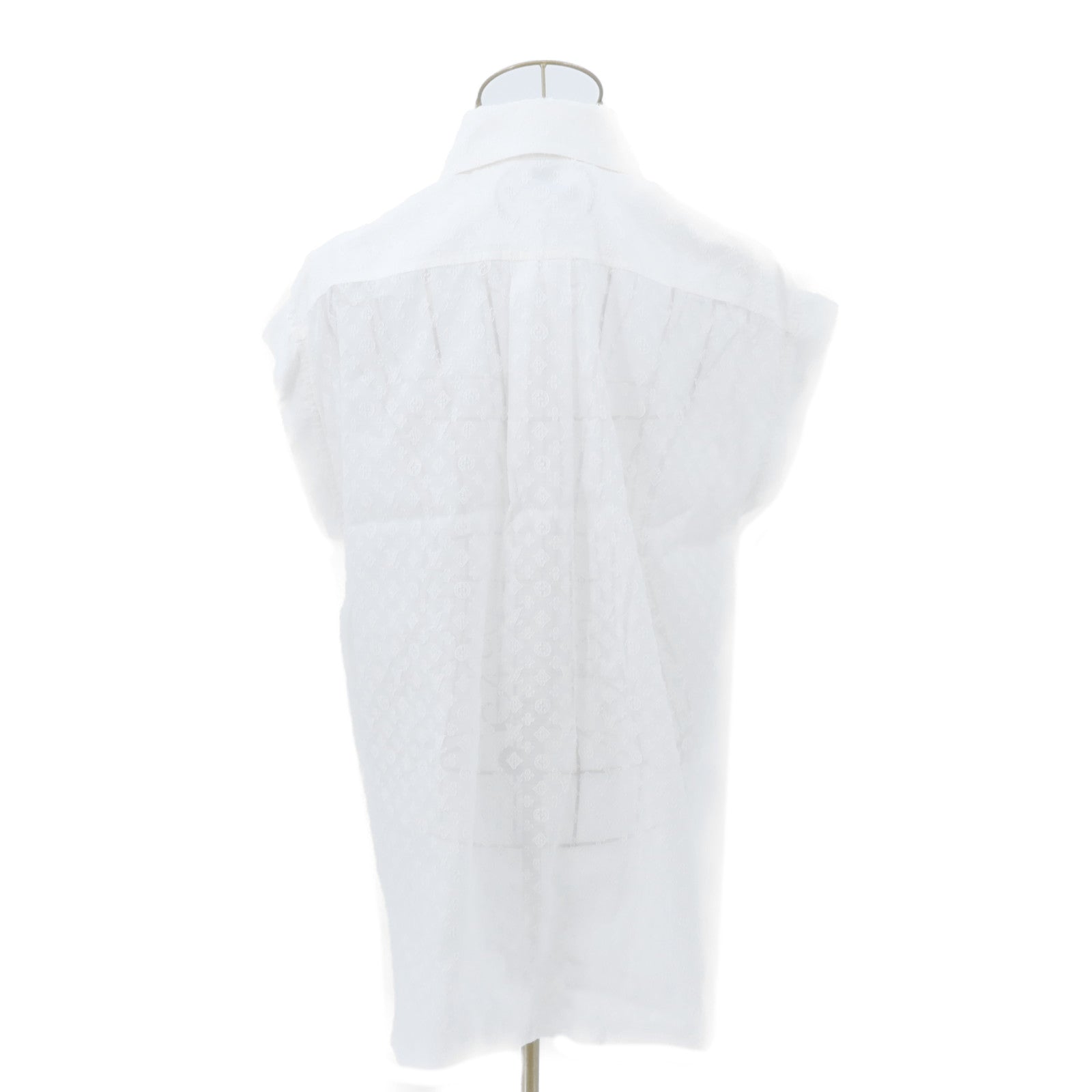 LOUIS VUITTON Cotton/Silk Monogram Sleeveless Shirt Blouse Top上衣