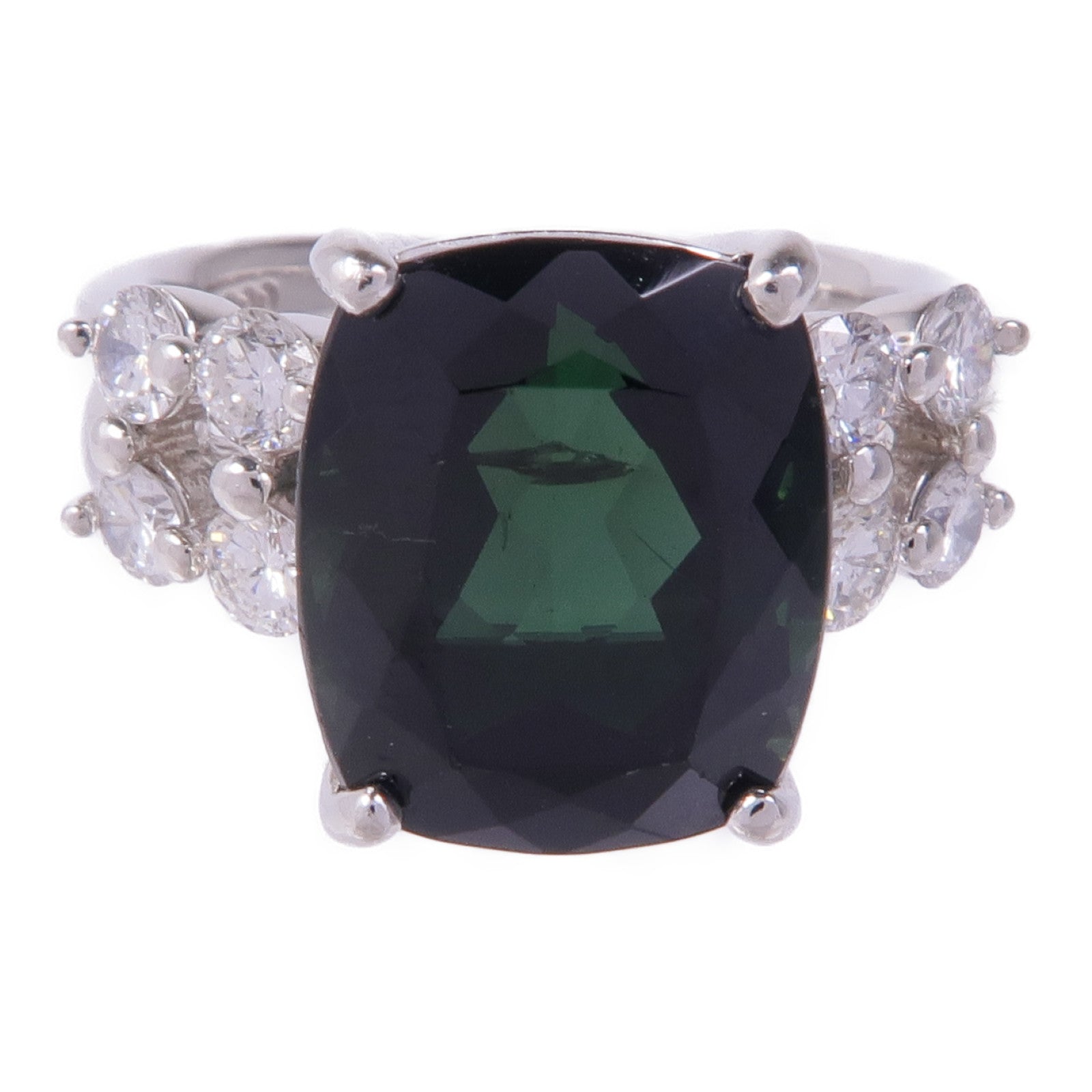 JEWELRY PT900鉑金Tourmaline Diamond Ring電氣石/鑽石戒指US#6.25