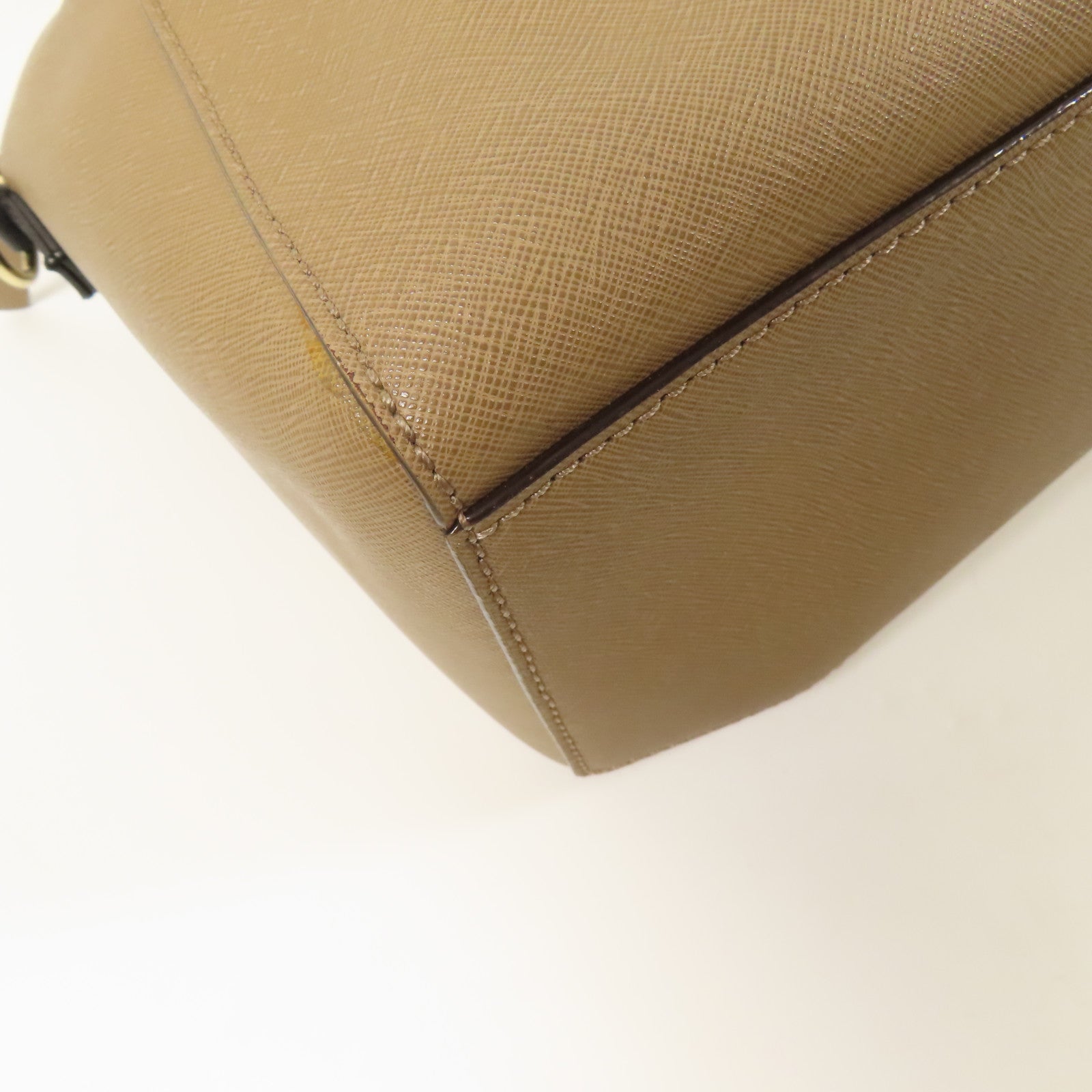 KATE SPADE GHW 2Way Shoulder Bag Handbag Saffiano Leather Brown