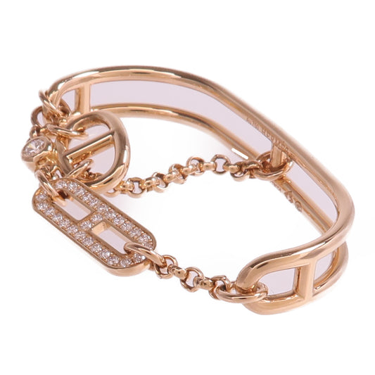 HERMES 18K玫瑰金Chaine D'ancre Chaos Double Ring鑽石戒指