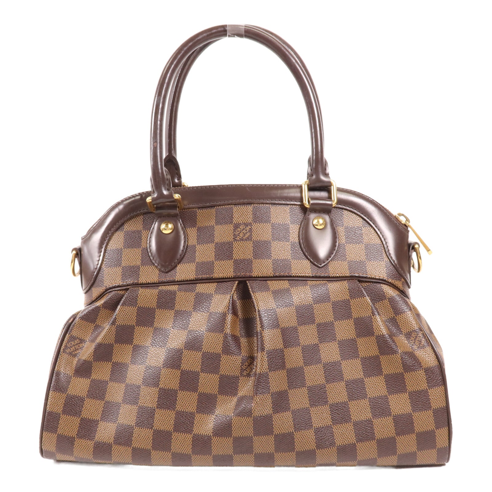 LOUIS VUITTON Damier Trevi PM金扣手挽肩背兩用袋