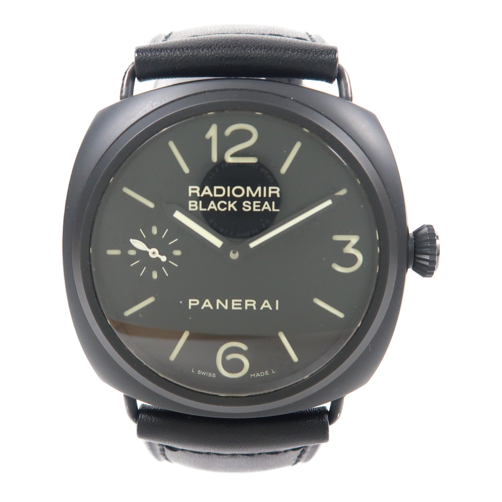 PANERAI Radiomir Black Seal不鏽鋼/橡胶帶Hand Volume Watch手錶自動機芯黑色