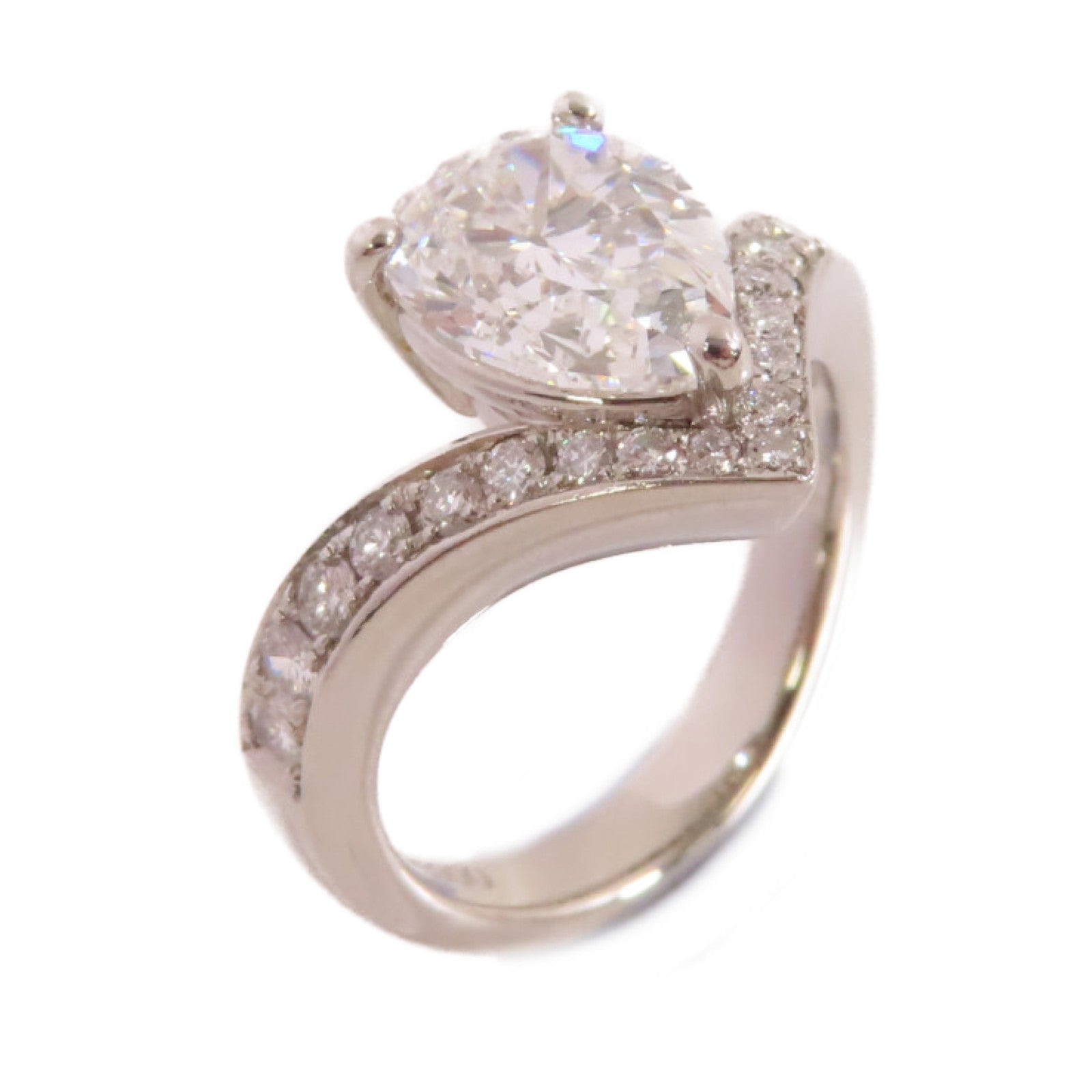 JEWELRY (PRICE DOWN) 2.032ct Diamond 0.33ct Diamond Ring PT900 Platinum US#4.5