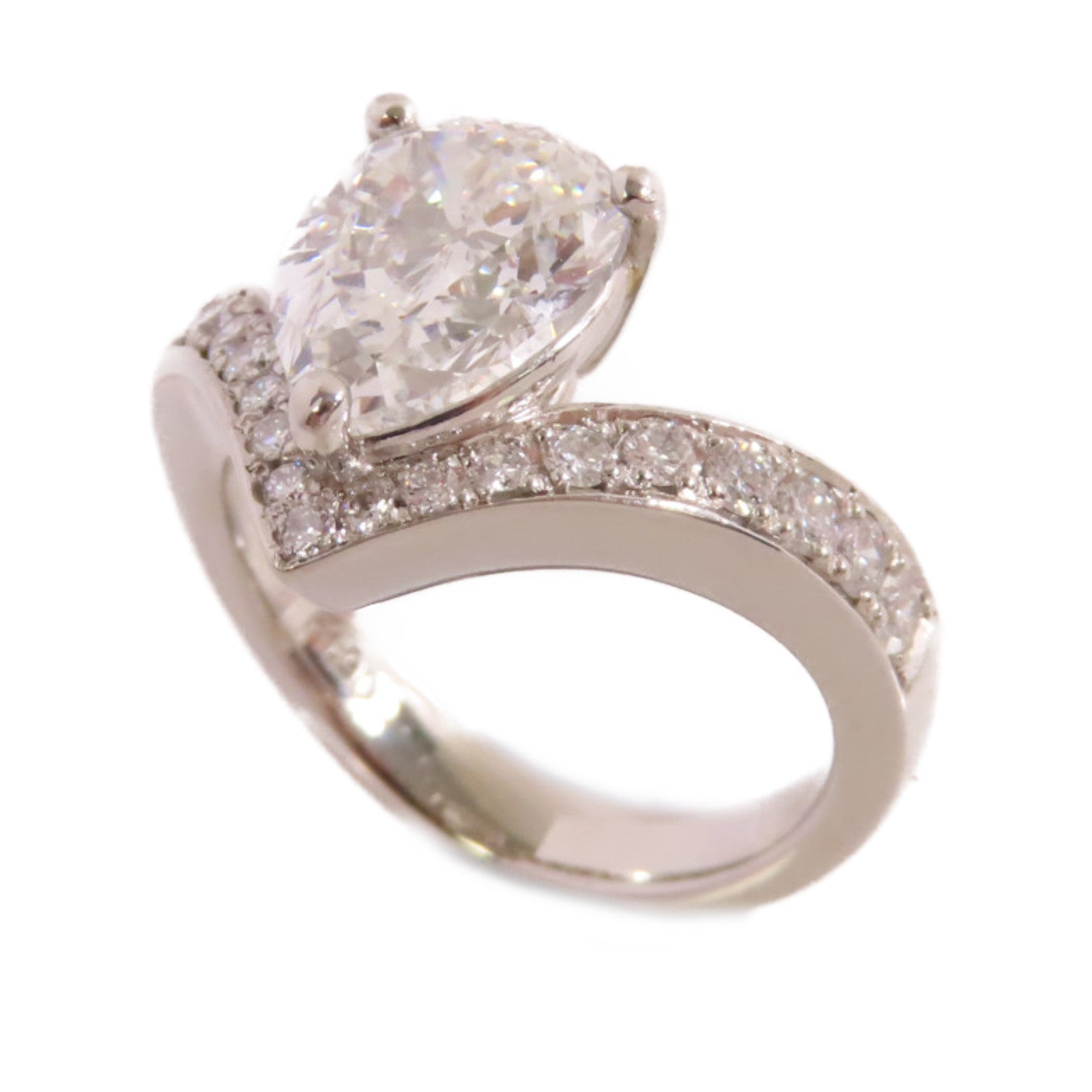 JEWELRY (PRICE DOWN) 2.032ct Diamond 0.33ct Diamond Ring PT900 Platinum US#4.5