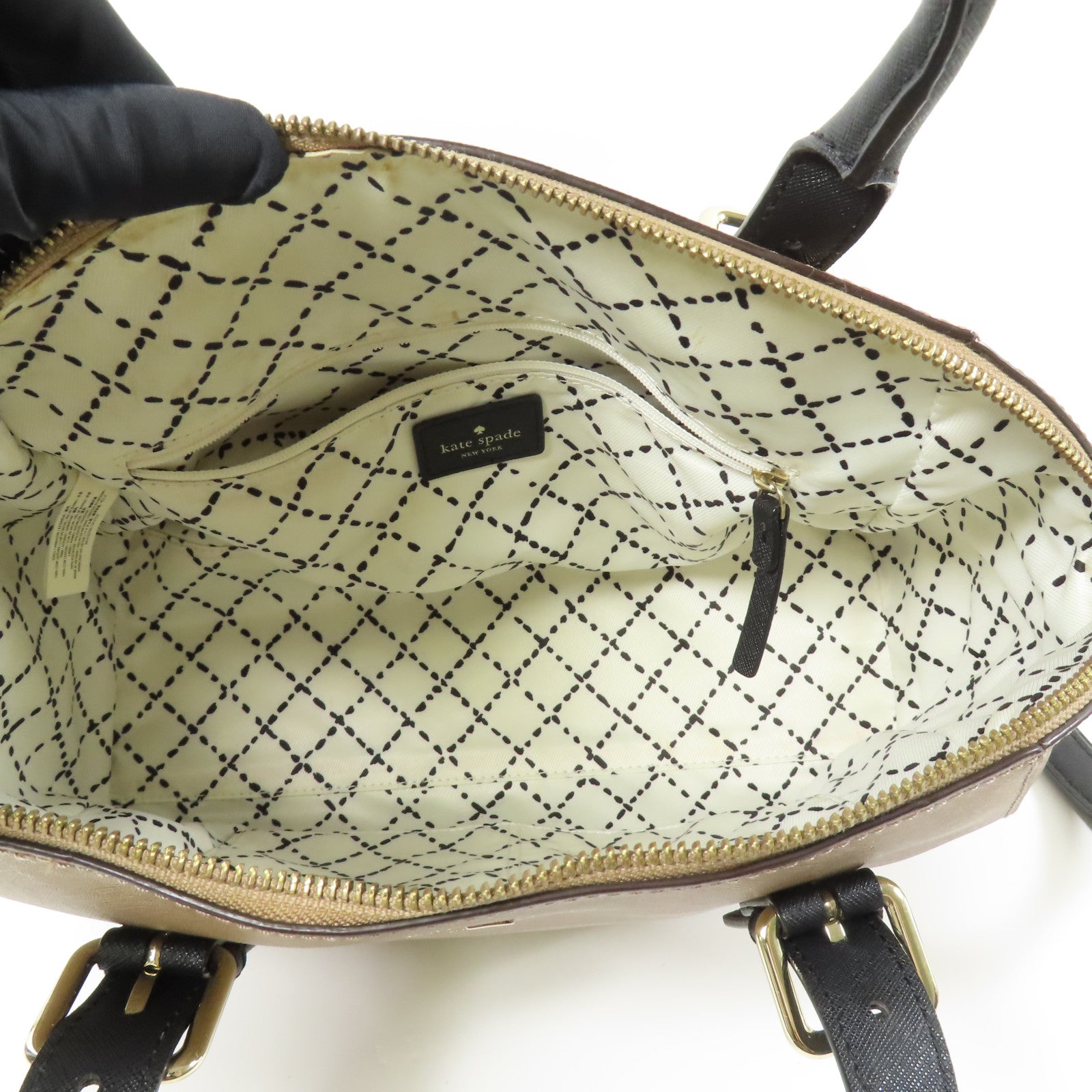 KATE SPADE GHW 2Way Shoulder Bag Handbag Saffiano Leather Brown