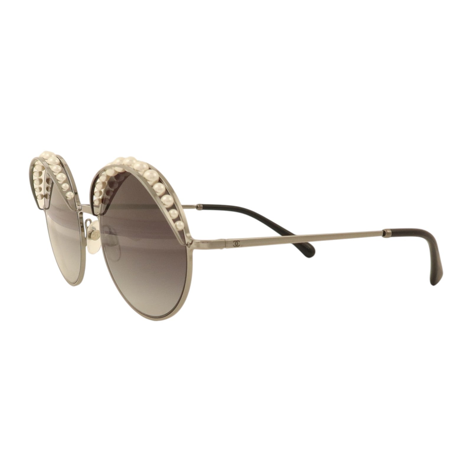 CHANEL 金屬/PVC Pearl Round Sunglasses太陽眼鏡